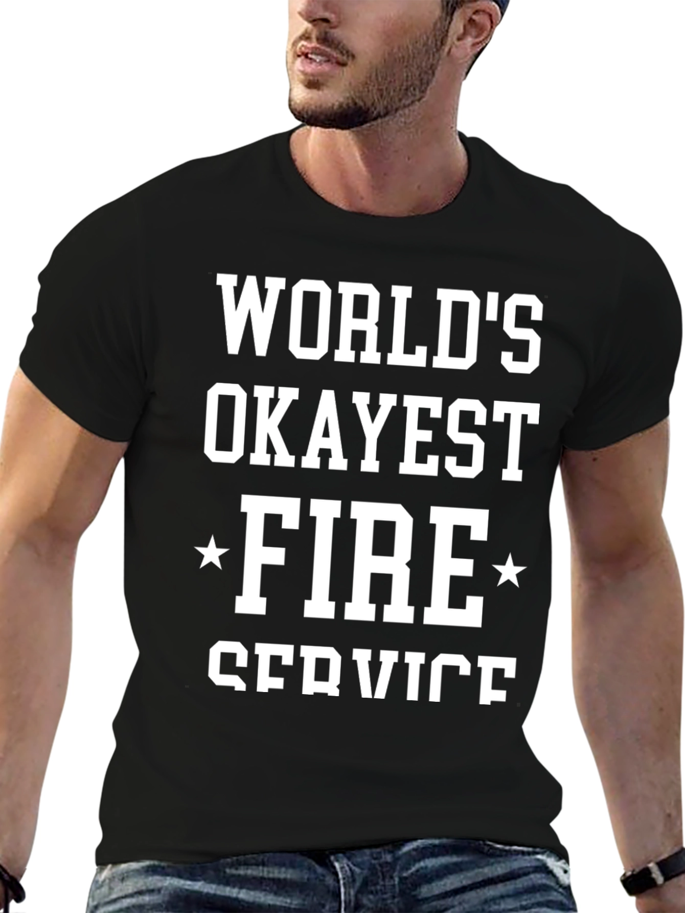 Camiseta Negra: Worlds Okayest Fire Service