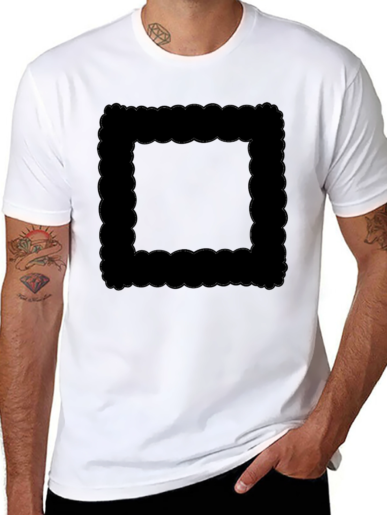 Camiseta Negra con Diseño Gráfico Moderno
