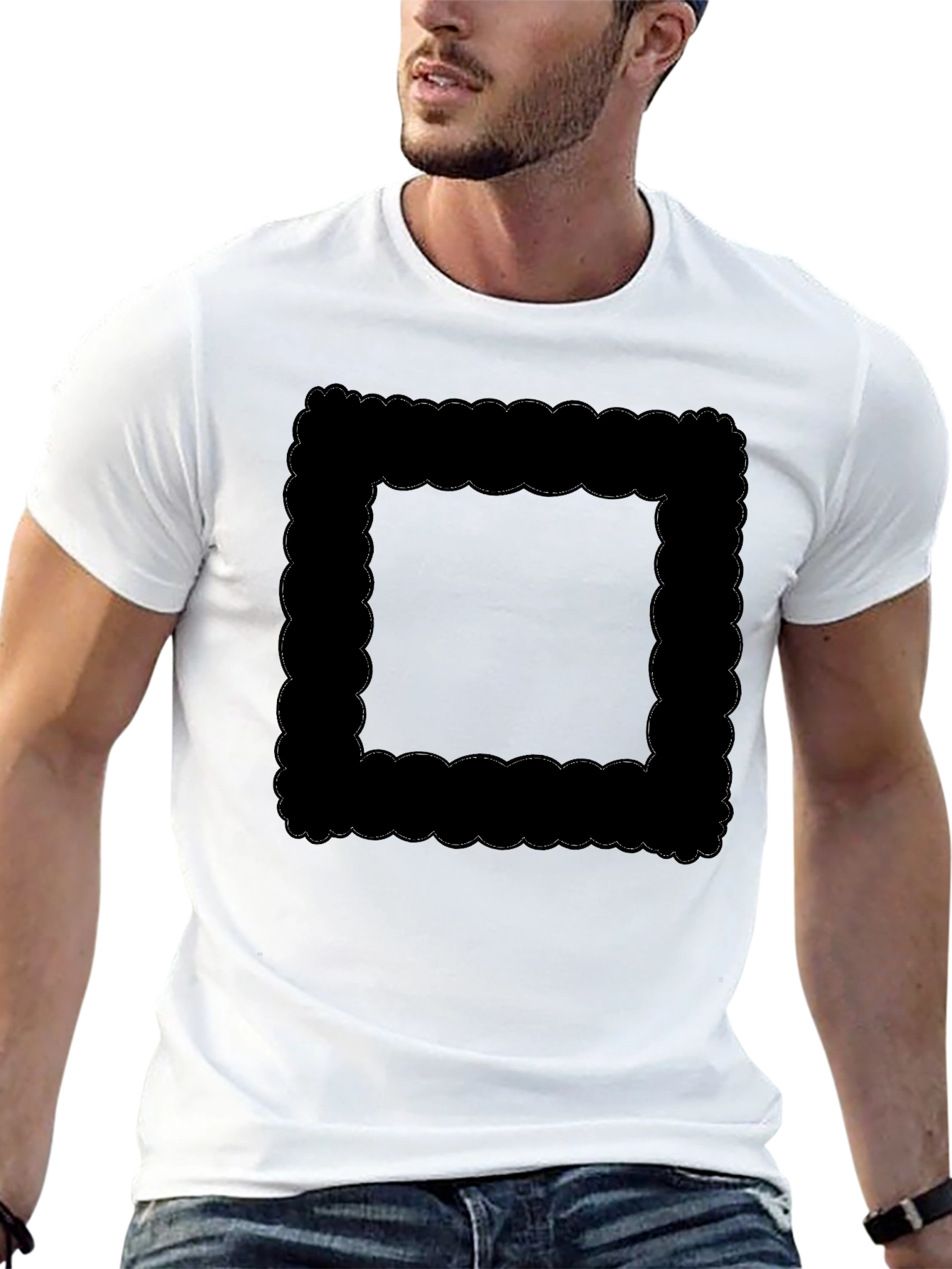 Camiseta Negra con Diseño Gráfico Moderno