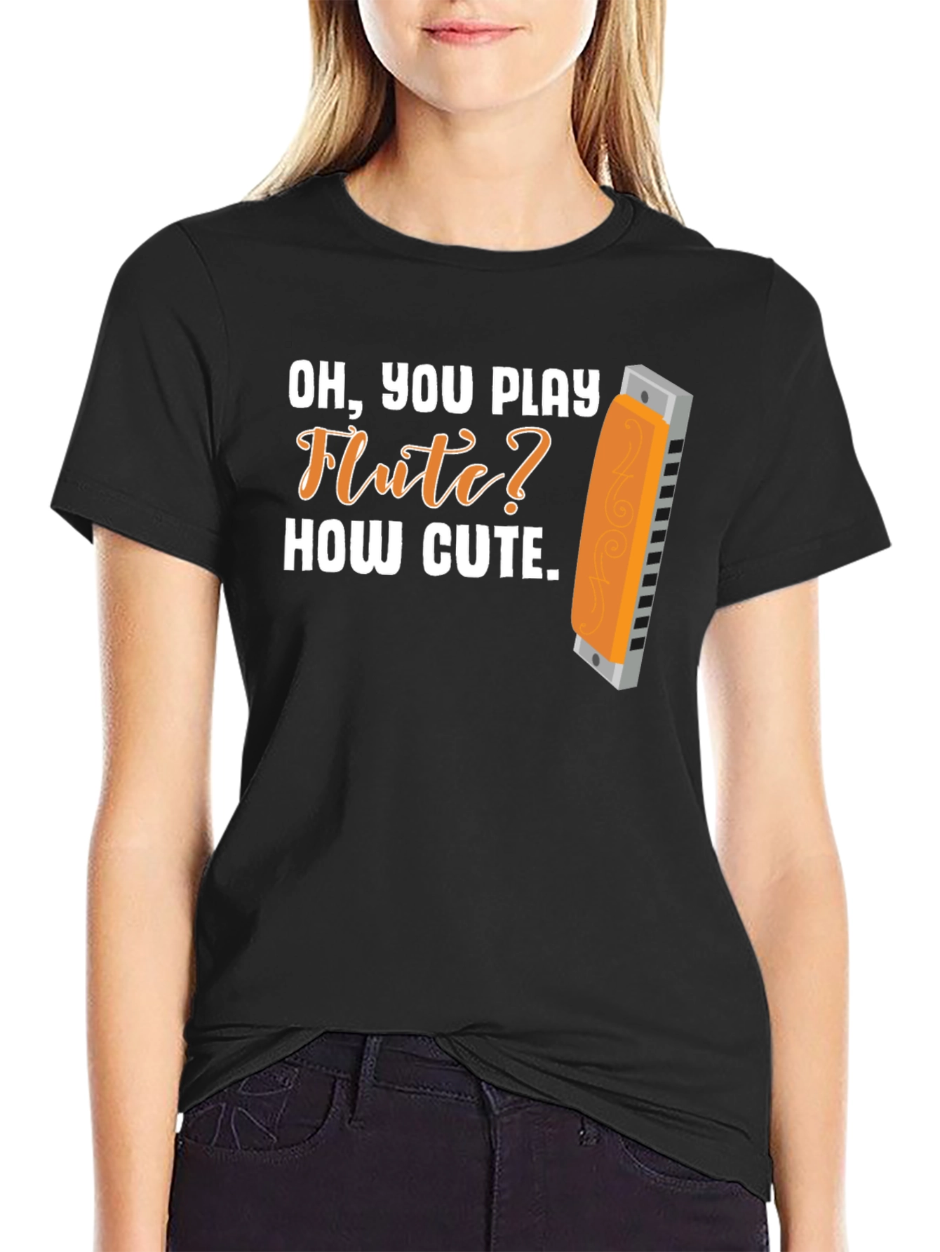 Camiseta sarcástica de armónica Oh tocas la flauta?