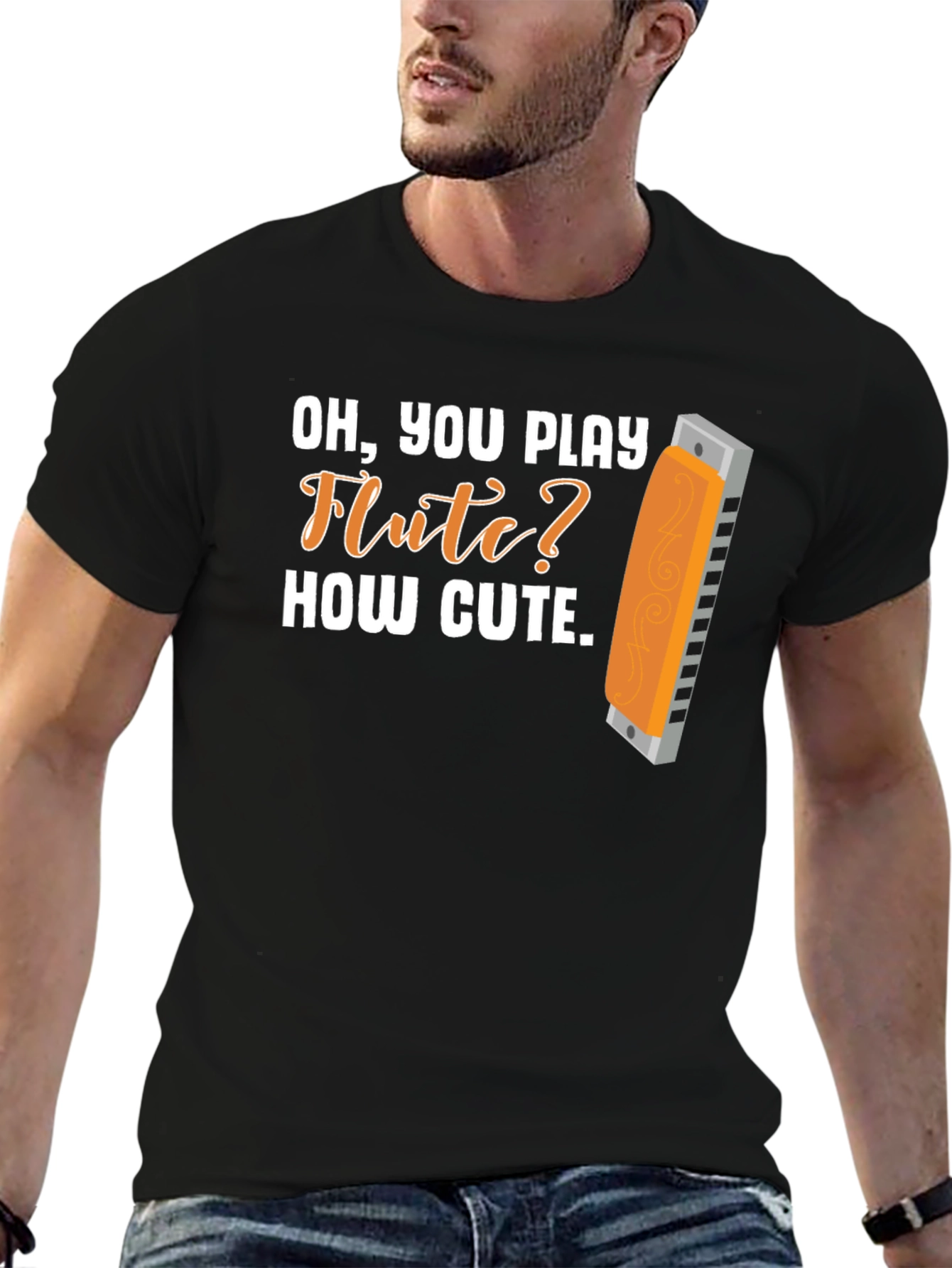 Camiseta sarcástica de armónica Oh tocas la flauta?