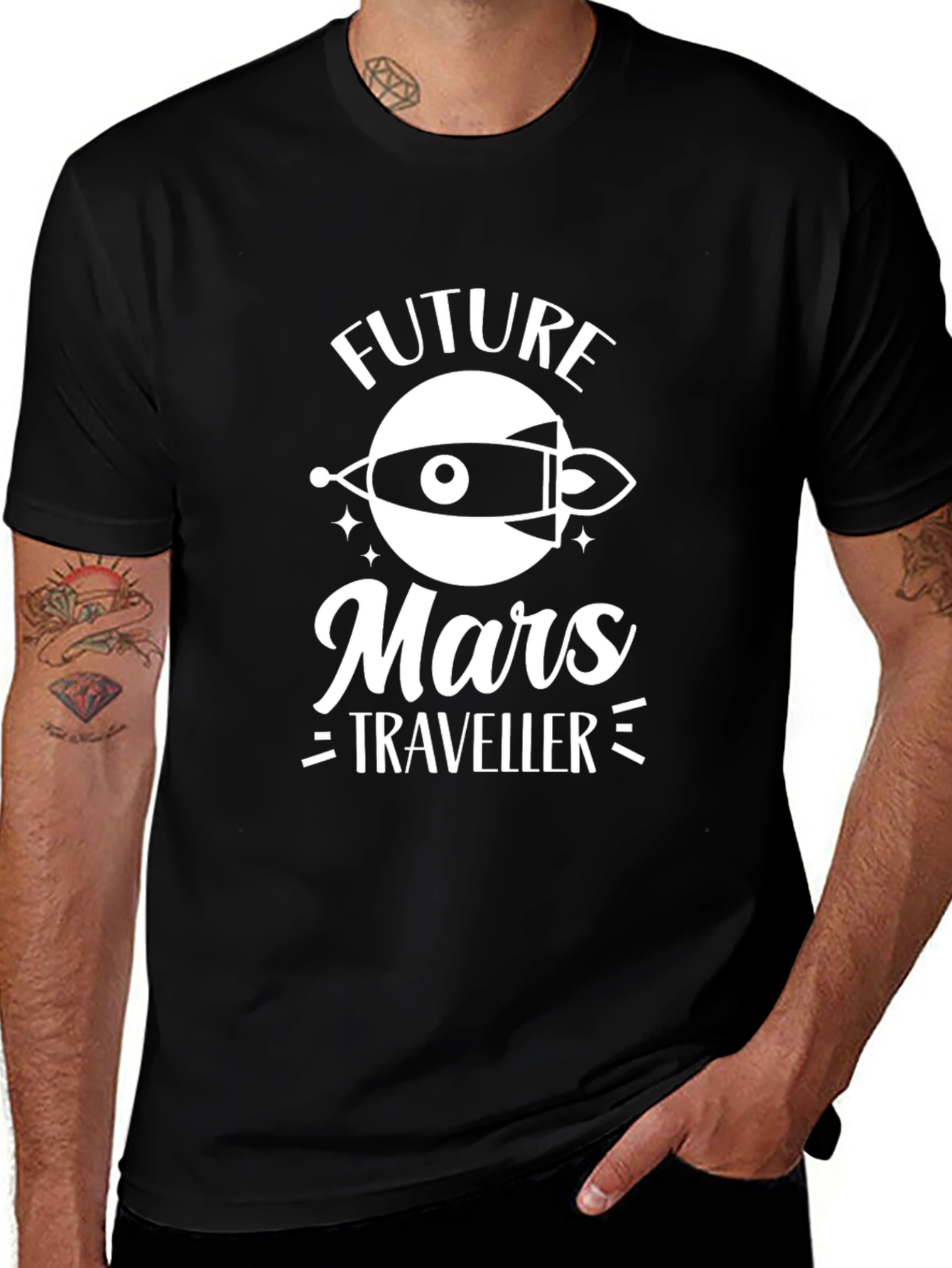 Camiseta Negra Future Mars Traveller