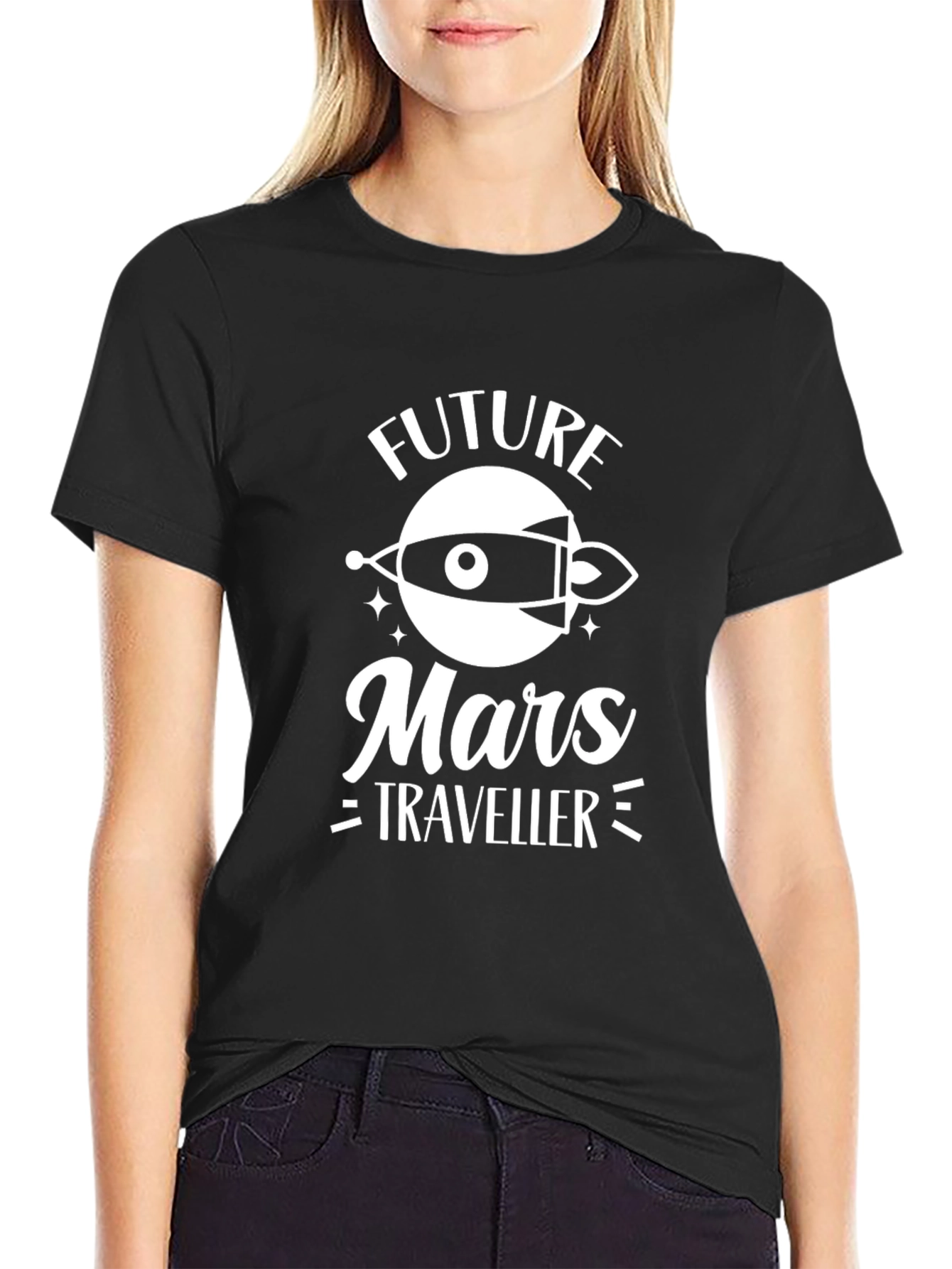Camiseta Negra Future Mars Traveller