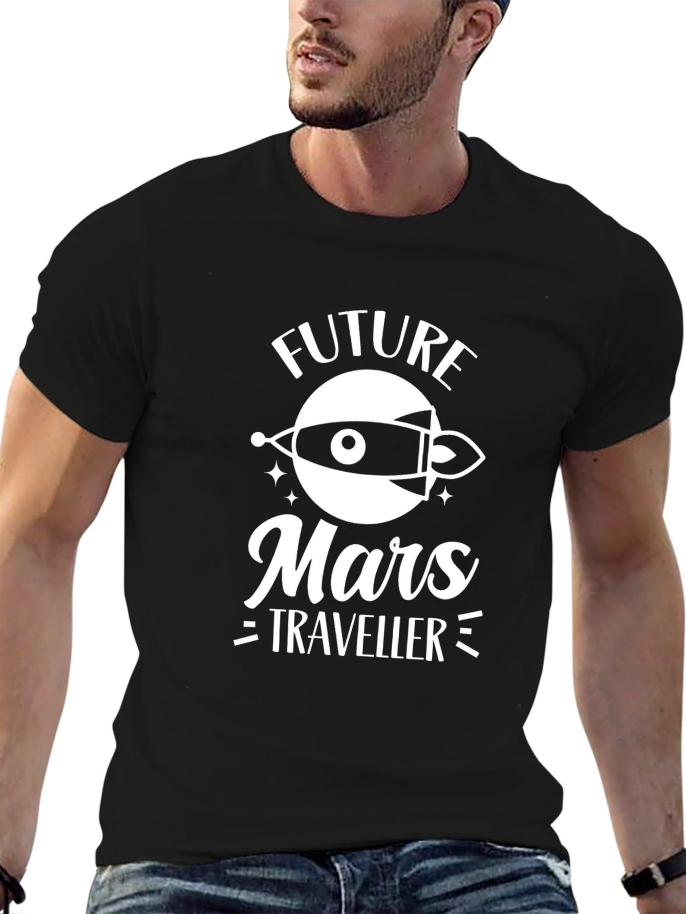 Camiseta Negra Future Mars Traveller