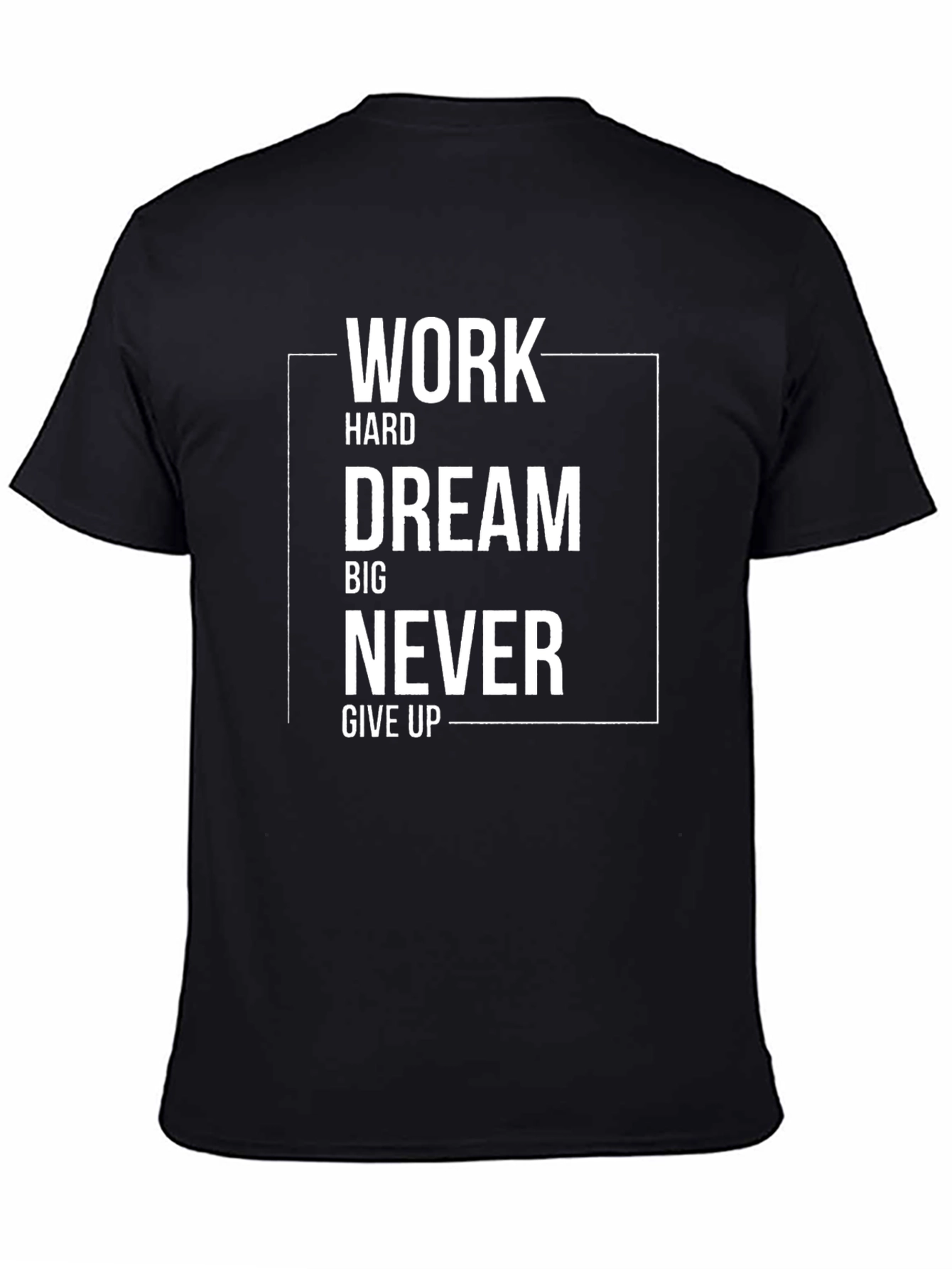 Camiseta Negra Motivacional: Trabaja Sueña Nunca Te Rindas