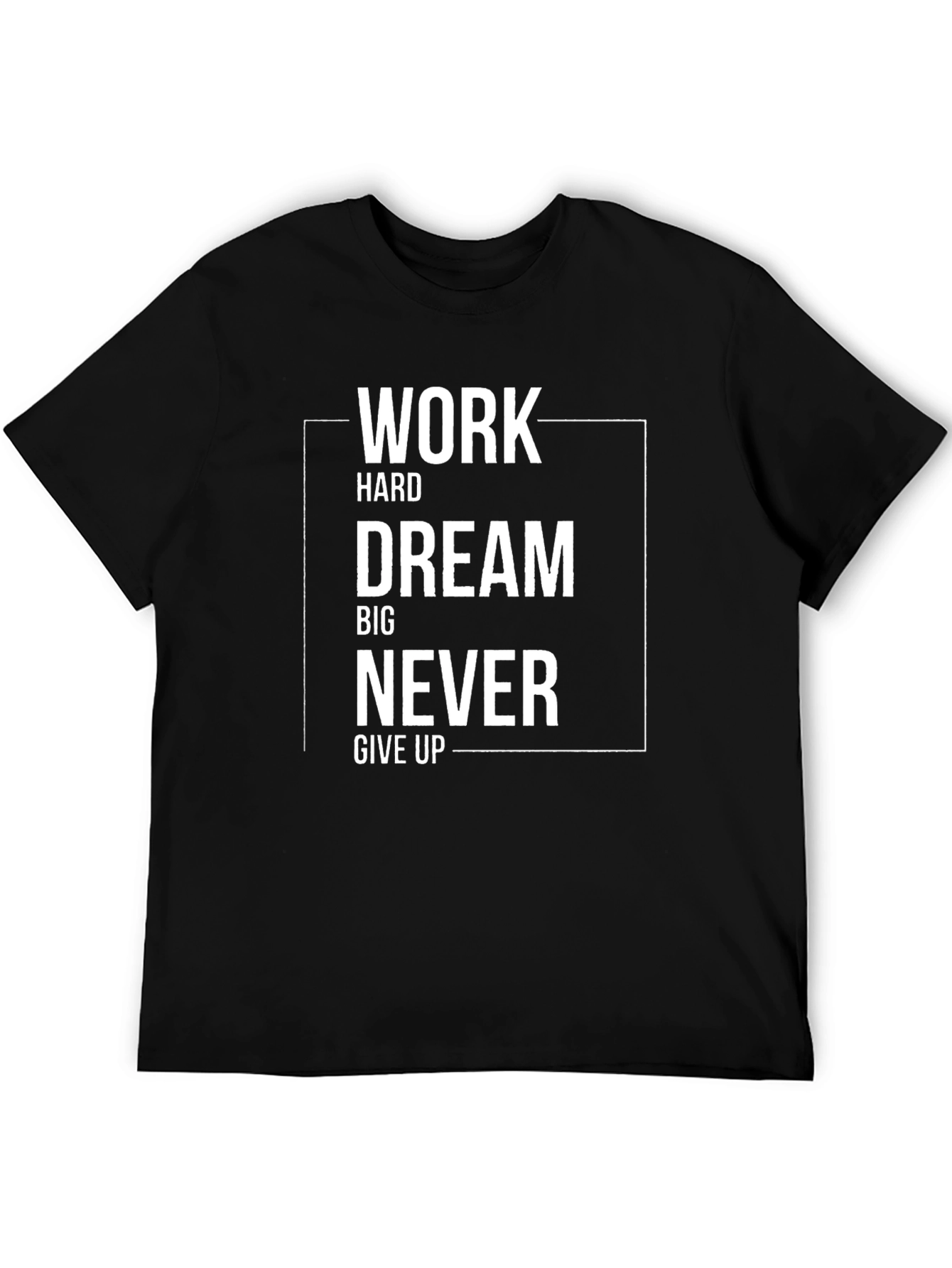 Camiseta Negra Motivacional: Trabaja Sueña Nunca Te Rindas