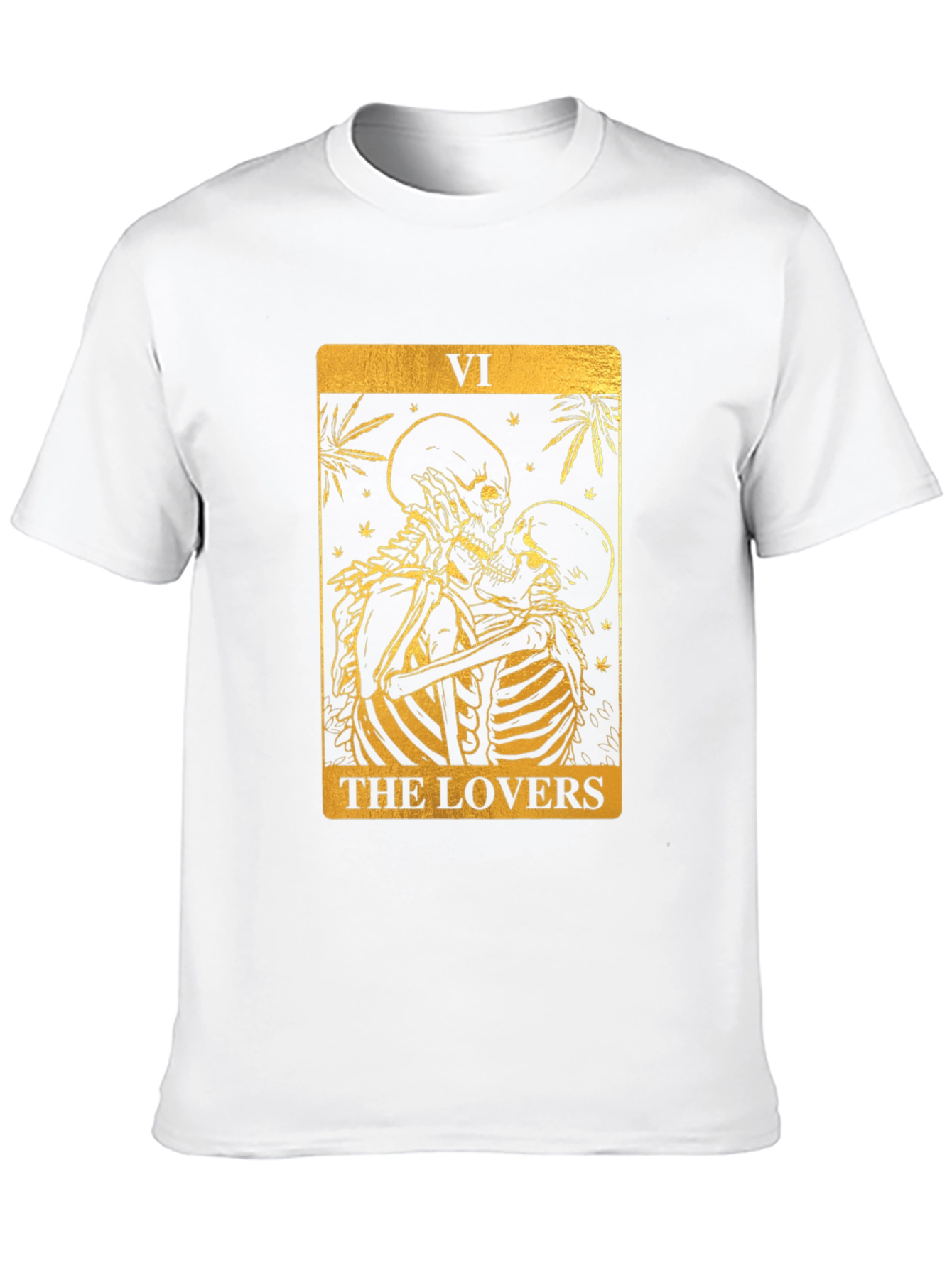 Camiseta Negra con Diseño Los Amantes Tarot