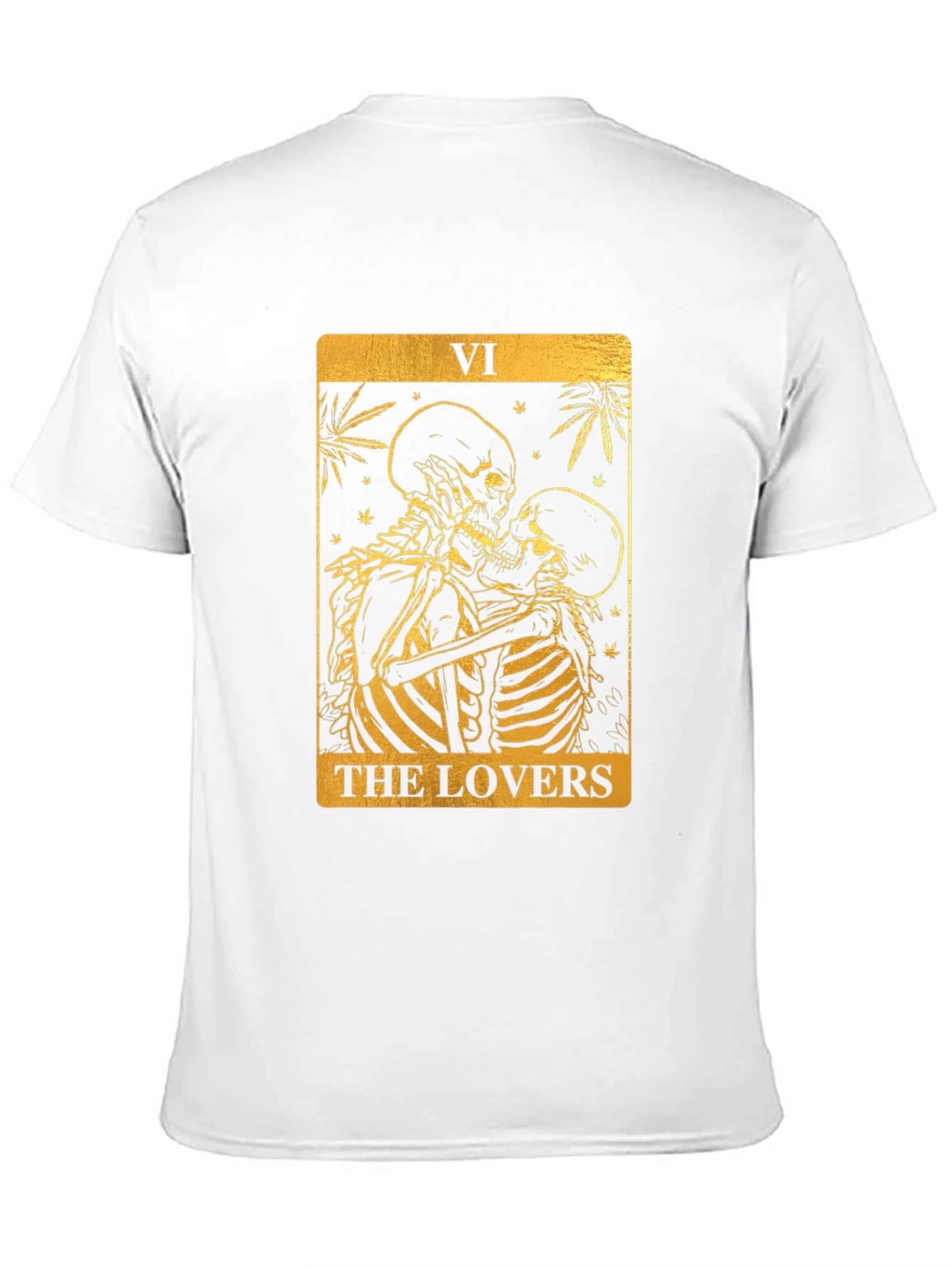 Camiseta Negra con Diseño Los Amantes Tarot