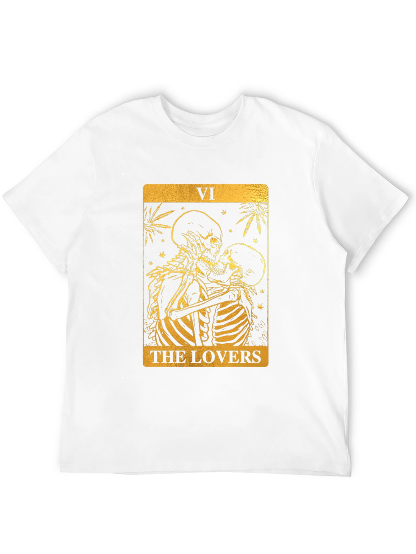 Camiseta Negra con Diseño Los Amantes Tarot