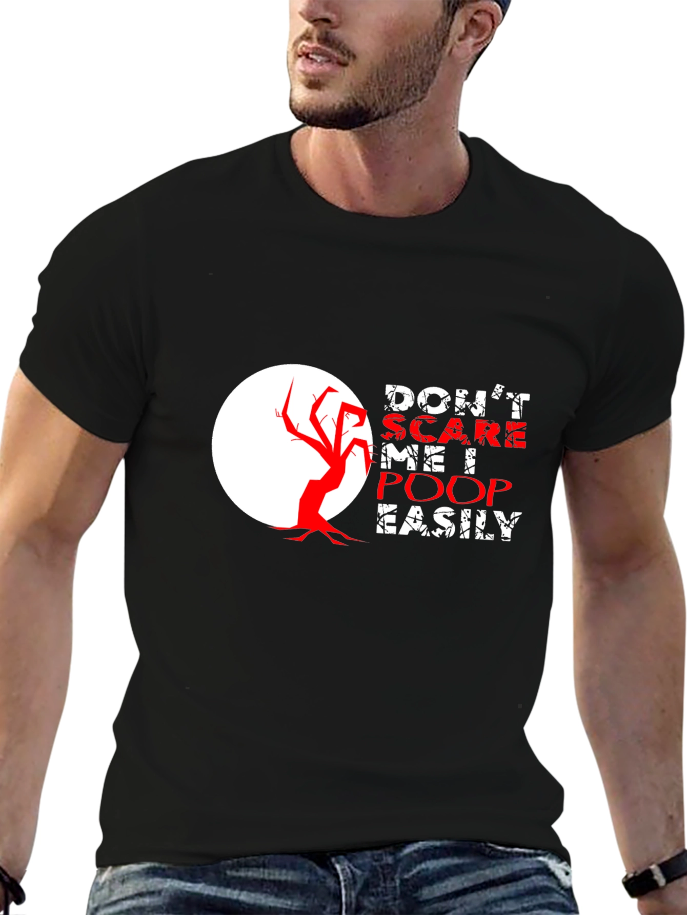Camiseta Negra con Diseño Humorístico de Halloween