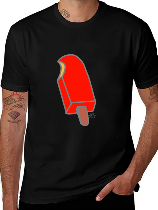 Camiseta Negra con Diseño de Paleta Helada