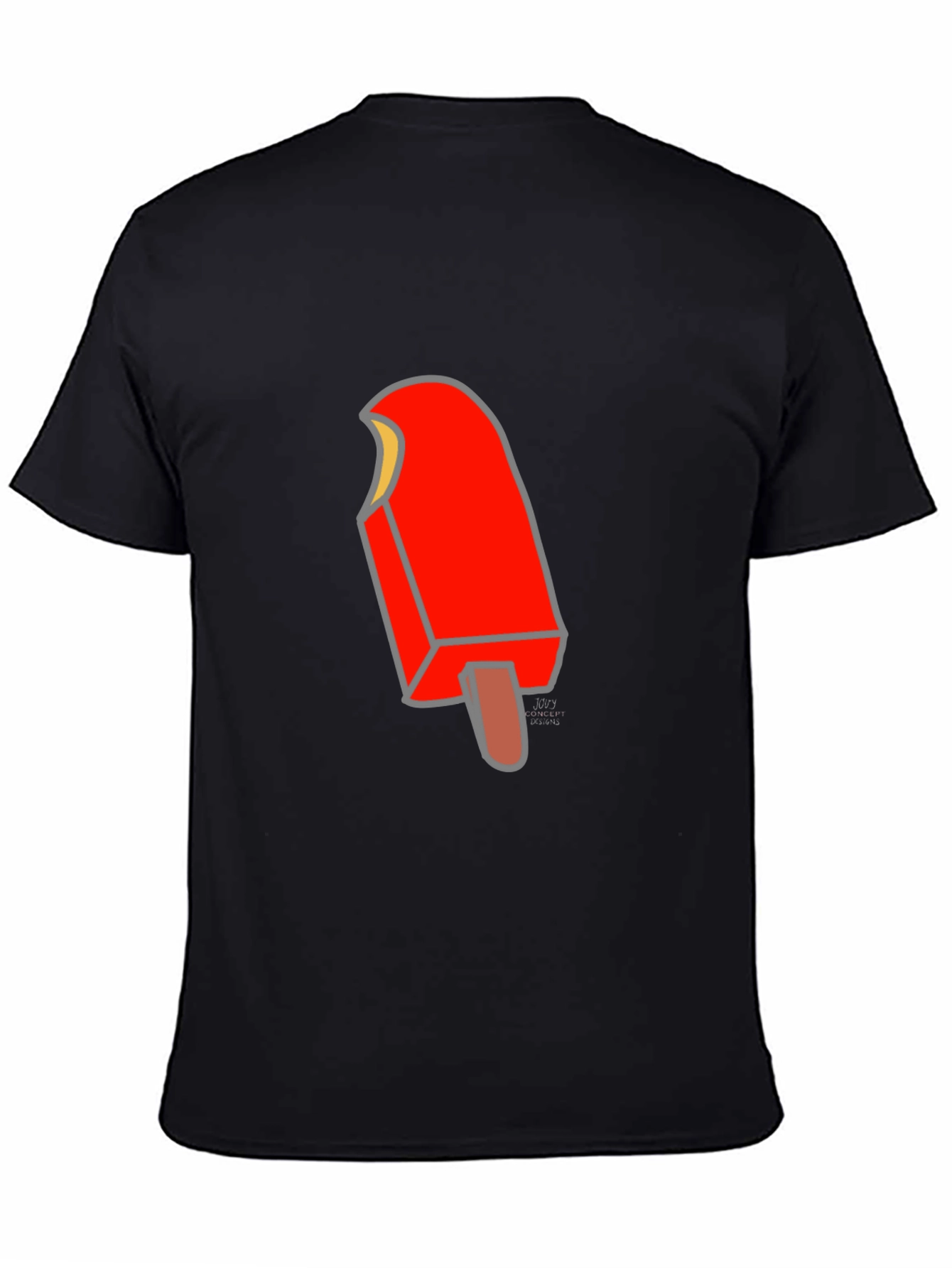 Camiseta Negra con Diseño de Paleta Helada