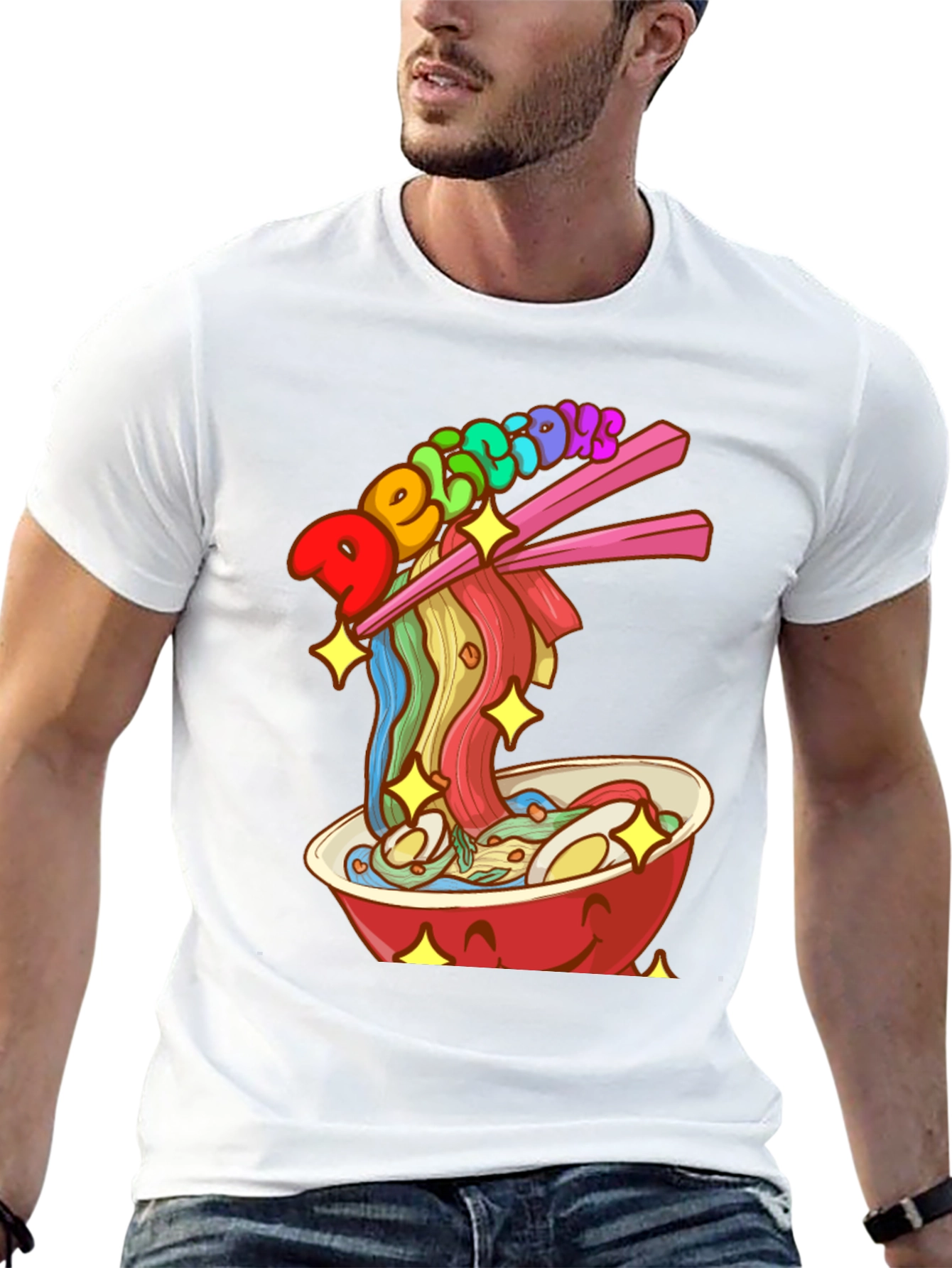 Camiseta Negra con Diseño de Ramen Delicious