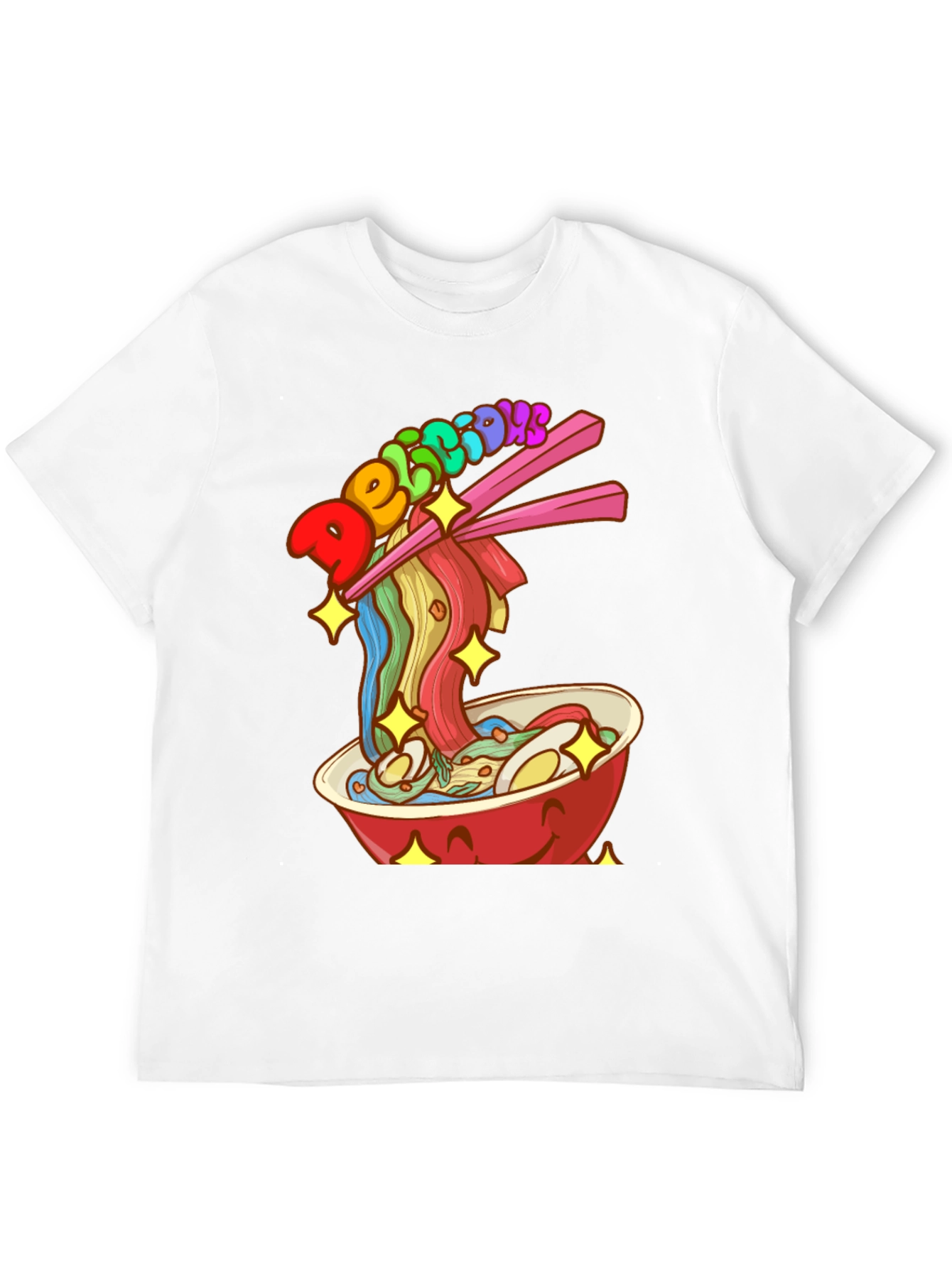 Camiseta Negra con Diseño de Ramen Delicious