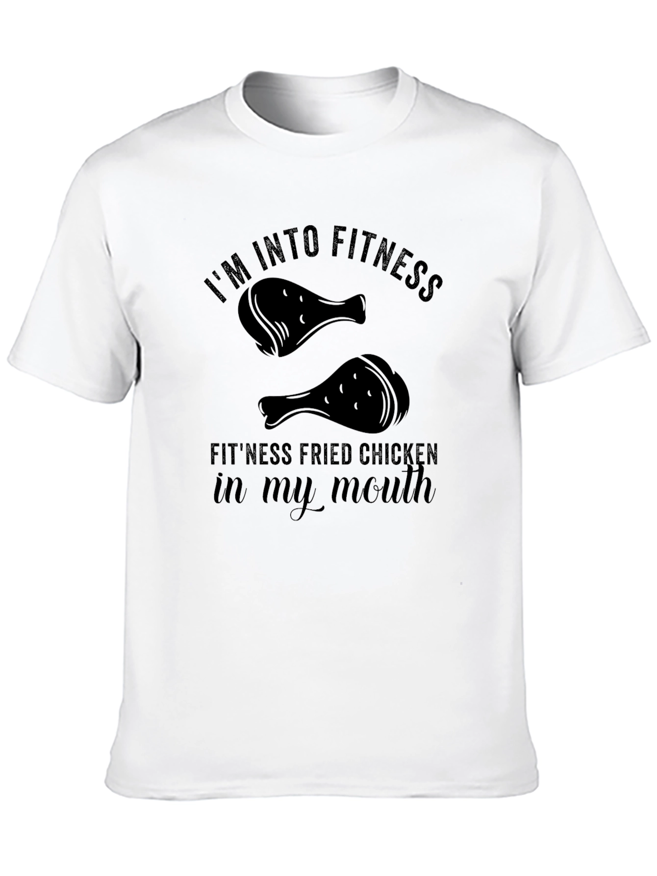 Camiseta Negra Humor Fitness Pollo Frito