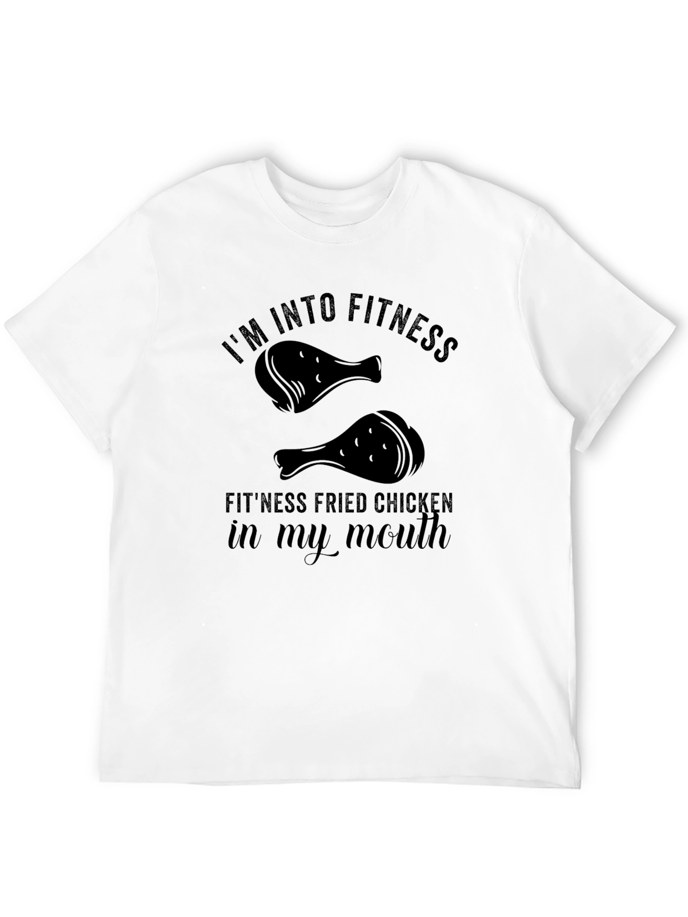 Camiseta Negra Humor Fitness Pollo Frito