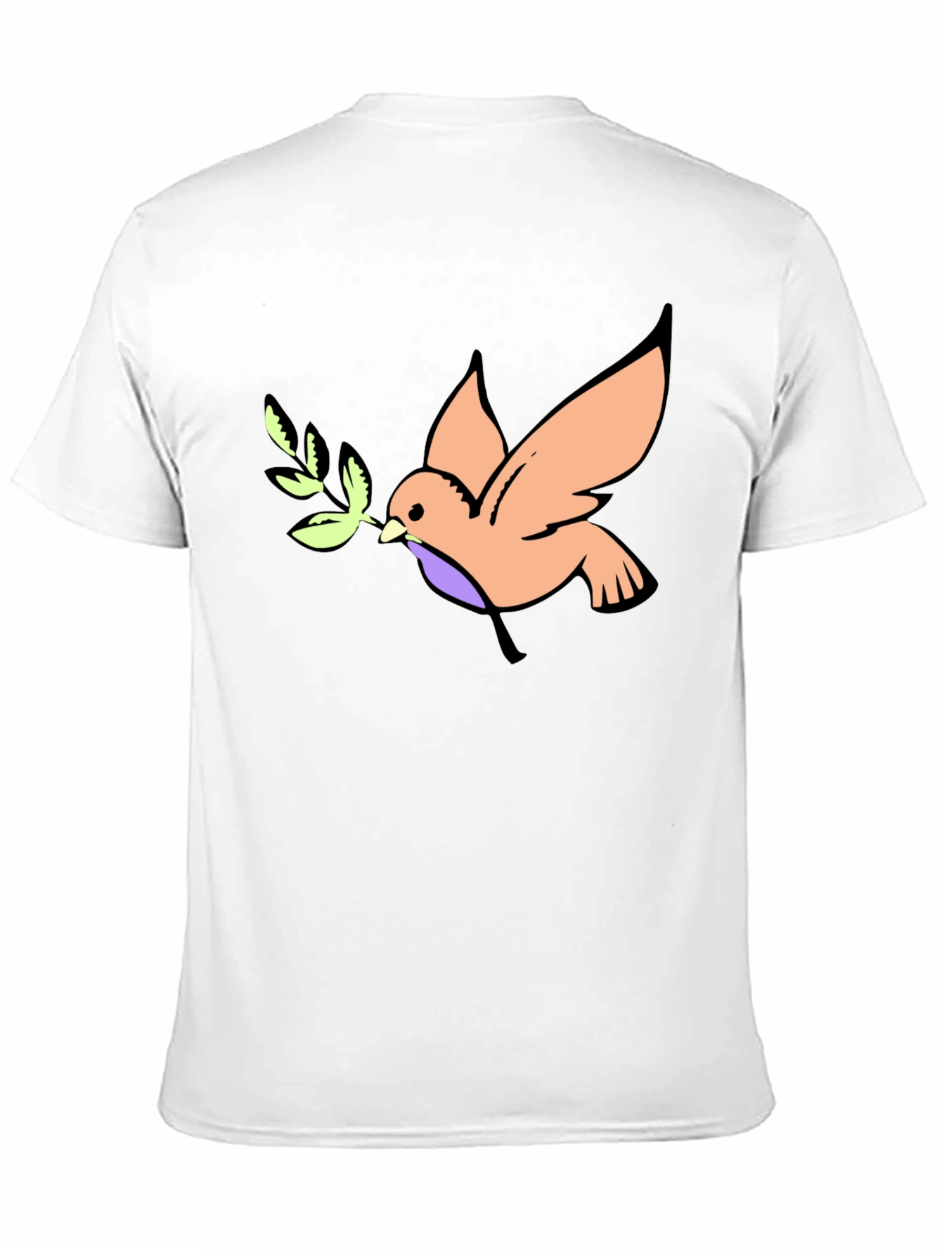Camiseta Negra con Diseño de Paloma de la Paz