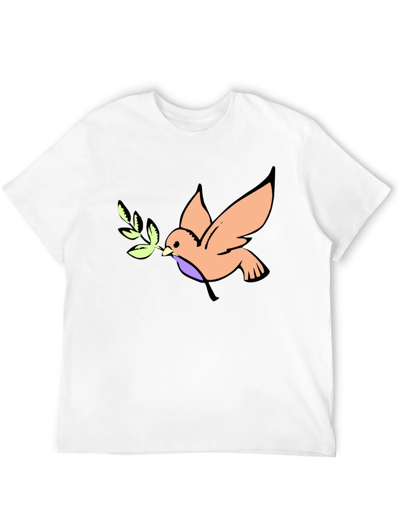 Camiseta Negra con Diseño de Paloma de la Paz