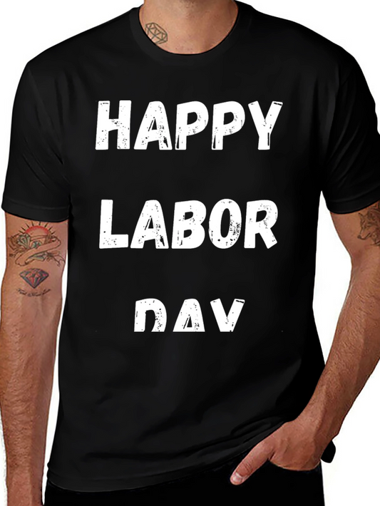 Camiseta Negra Feliz Día del Trabajo
