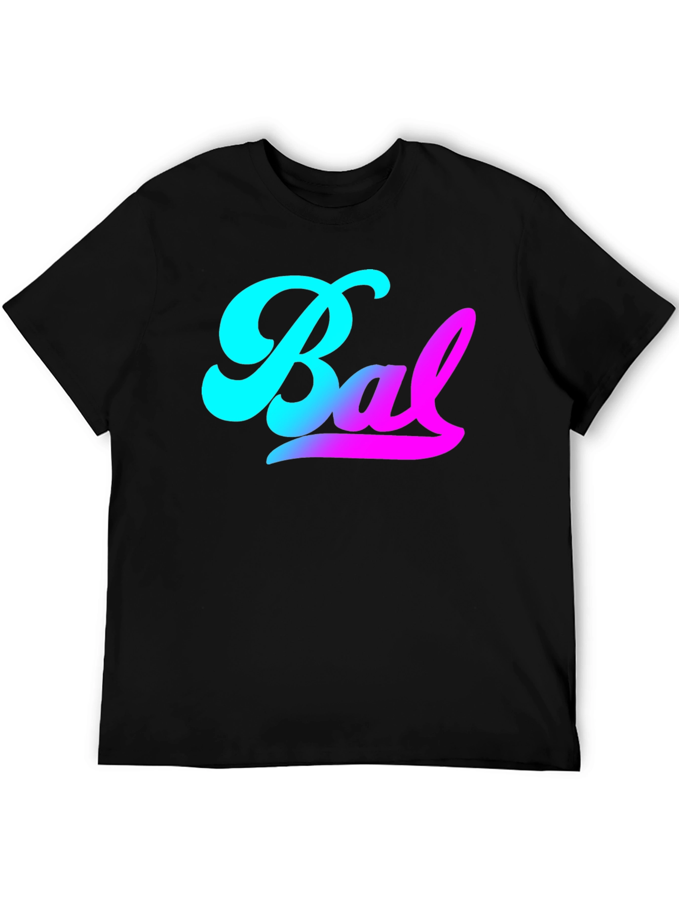 Camiseta Negra Bal Degradado Turquesa a Rosa