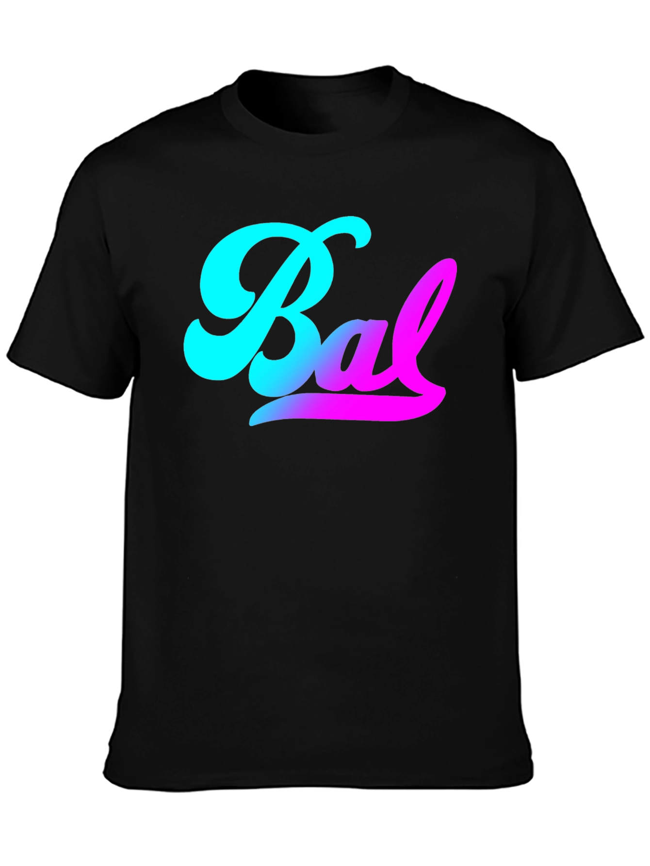 Camiseta Negra Bal Degradado Turquesa a Rosa