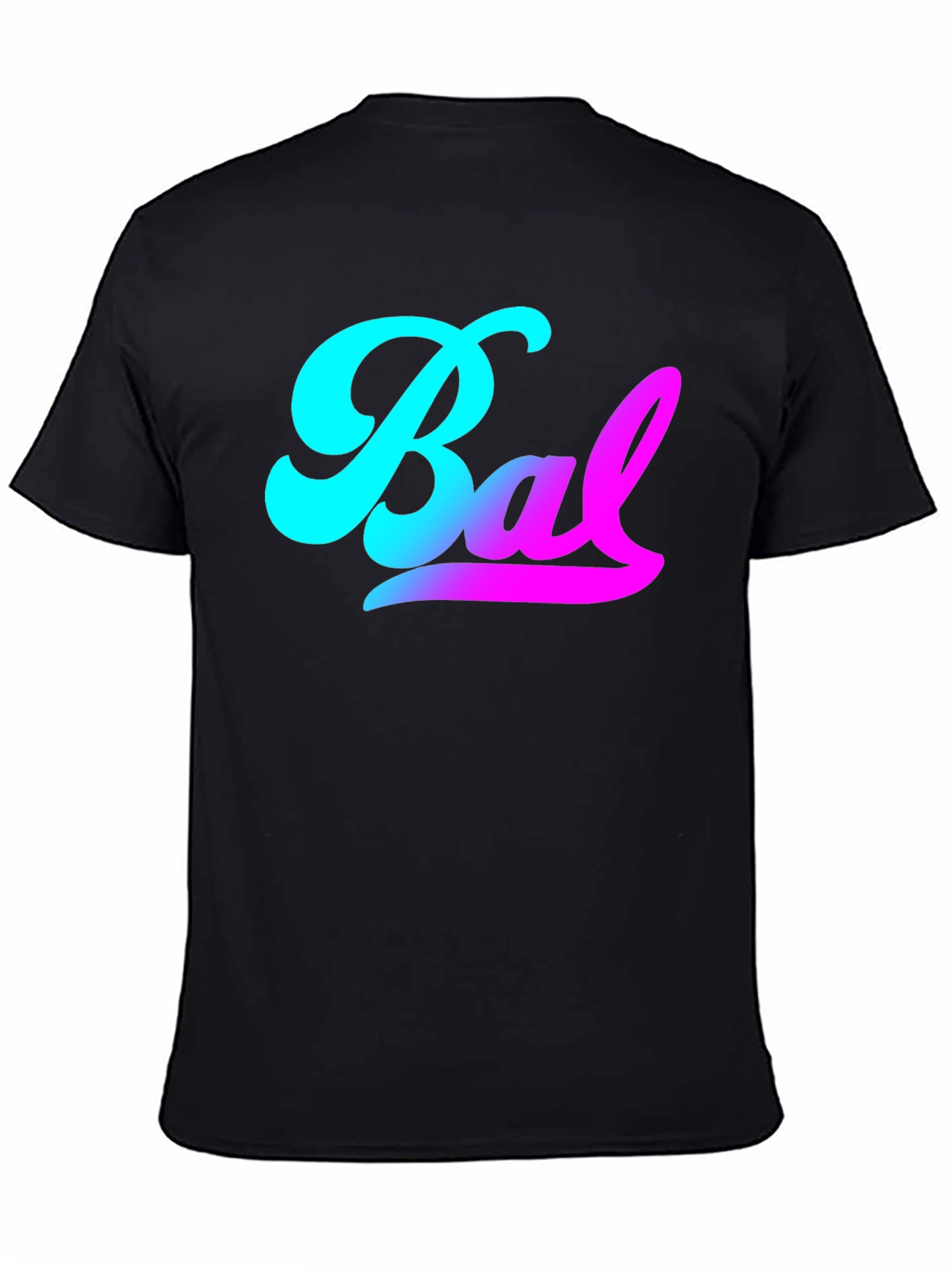 Camiseta Negra Bal Degradado Turquesa a Rosa