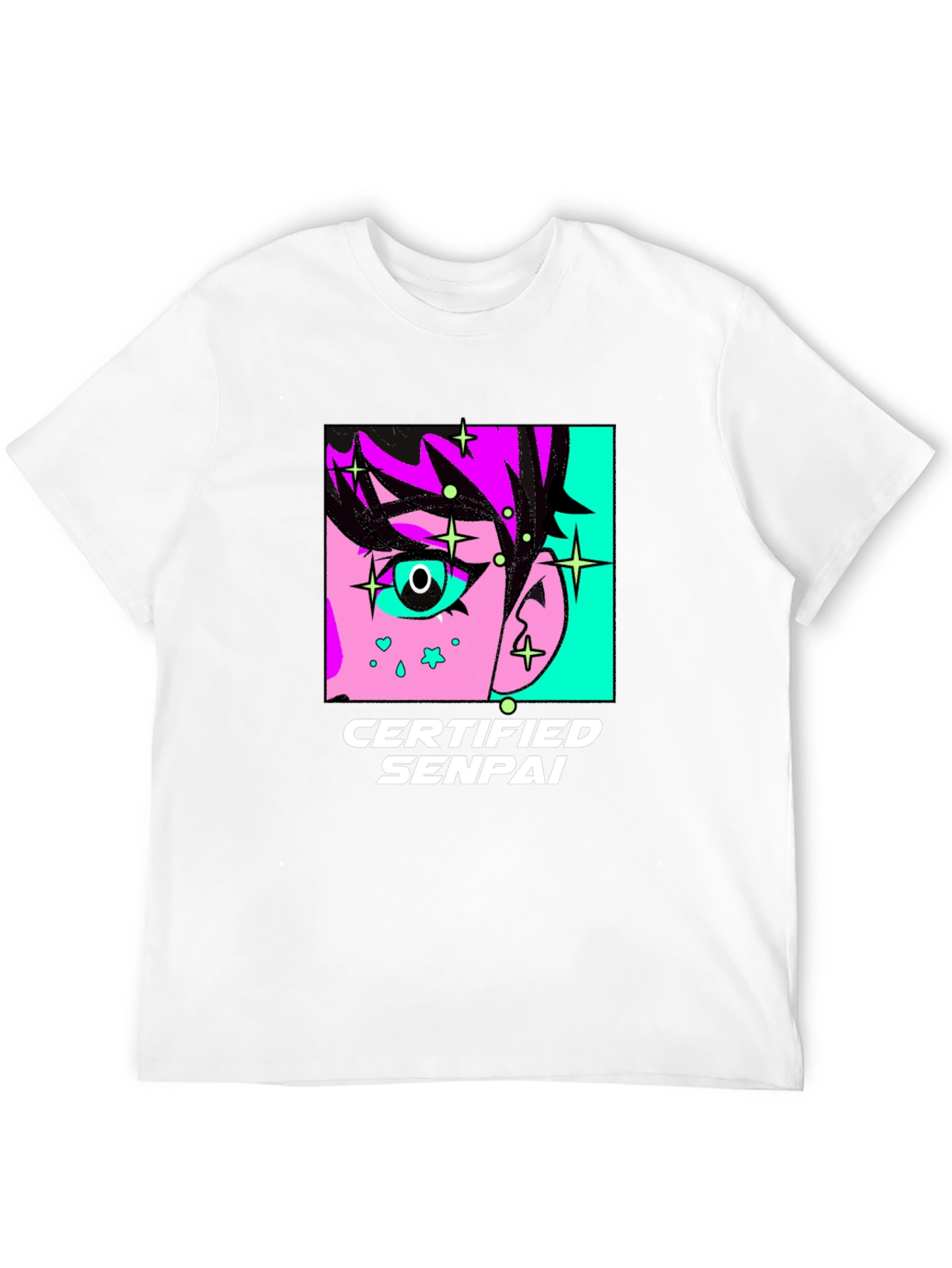 Camiseta Negra con Diseño Anime Certified Senpai