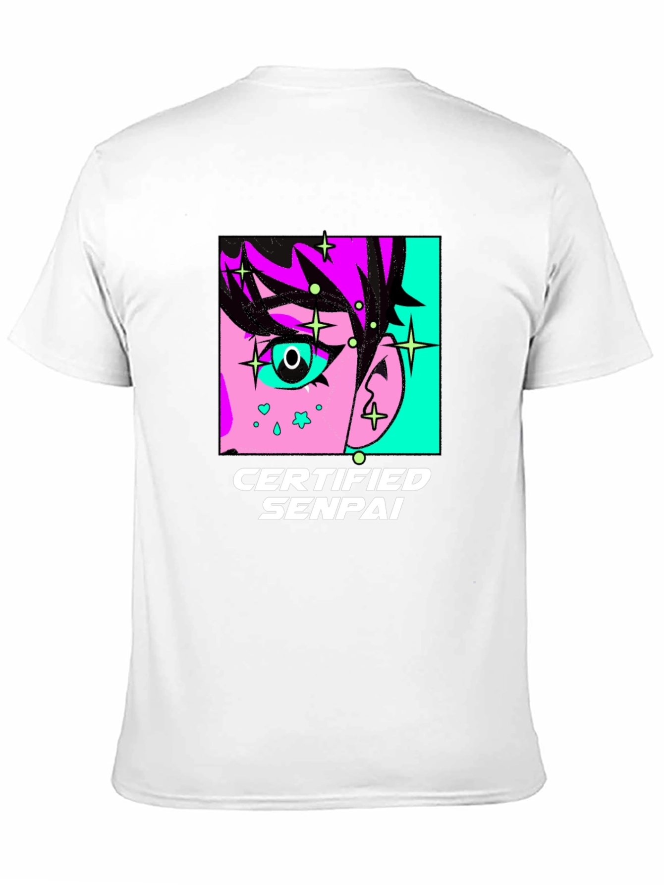Camiseta Negra con Diseño Anime Certified Senpai