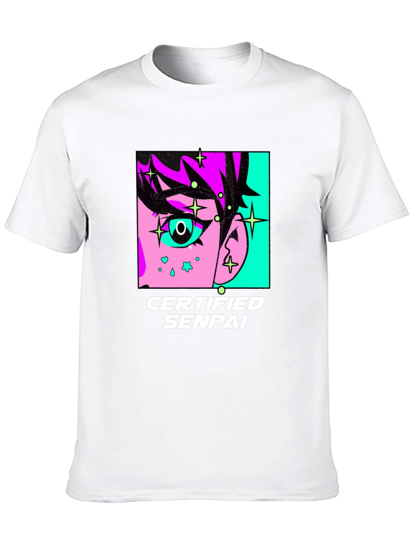 Camiseta Negra con Diseño Anime Certified Senpai