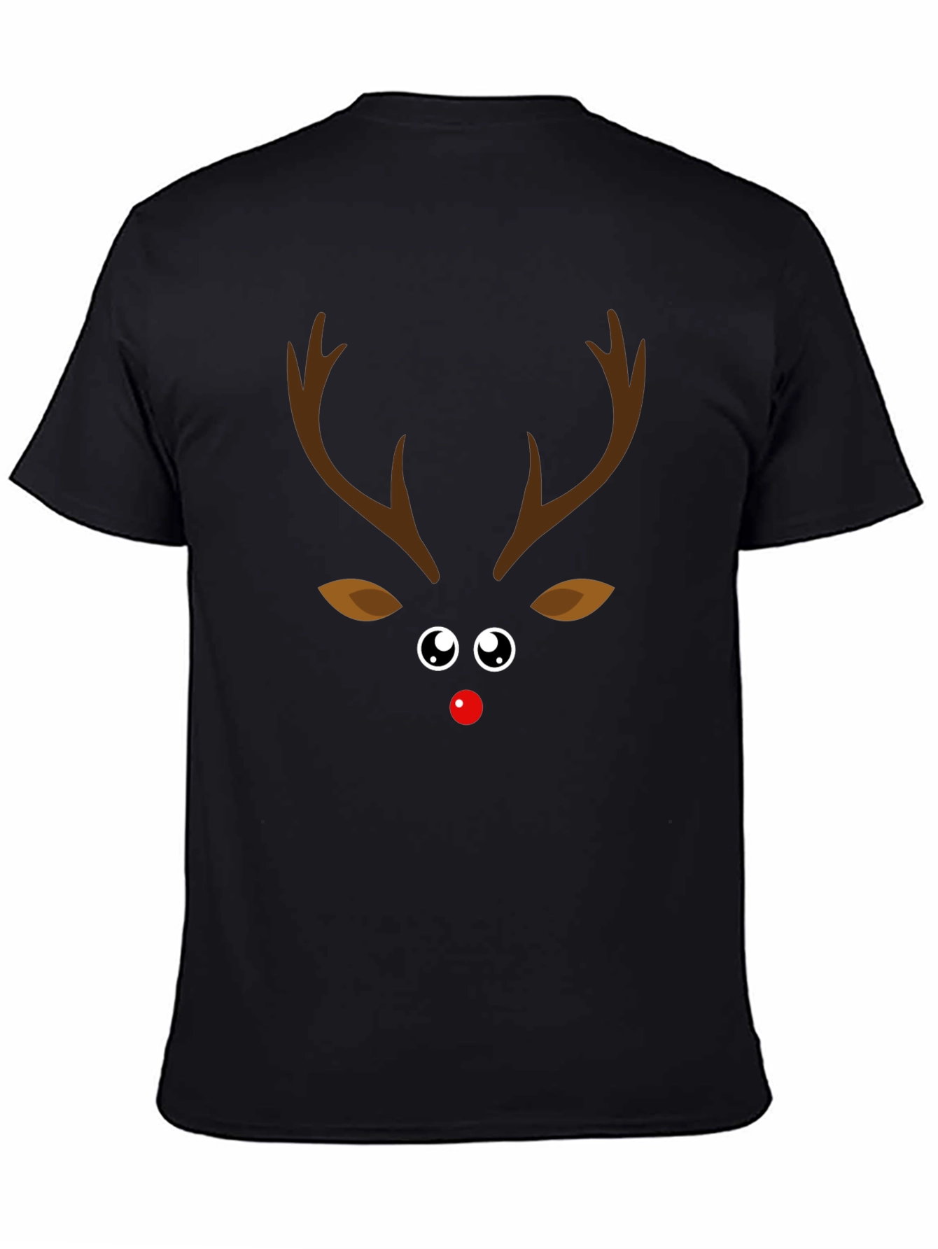 Camiseta Navideña con Diseño de Reno Nariz Roja