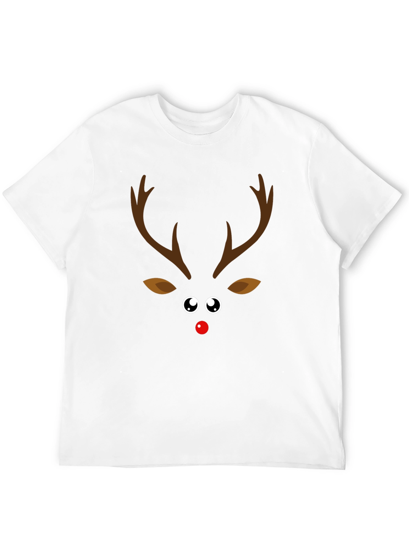 Camiseta Navideña con Diseño de Reno Nariz Roja