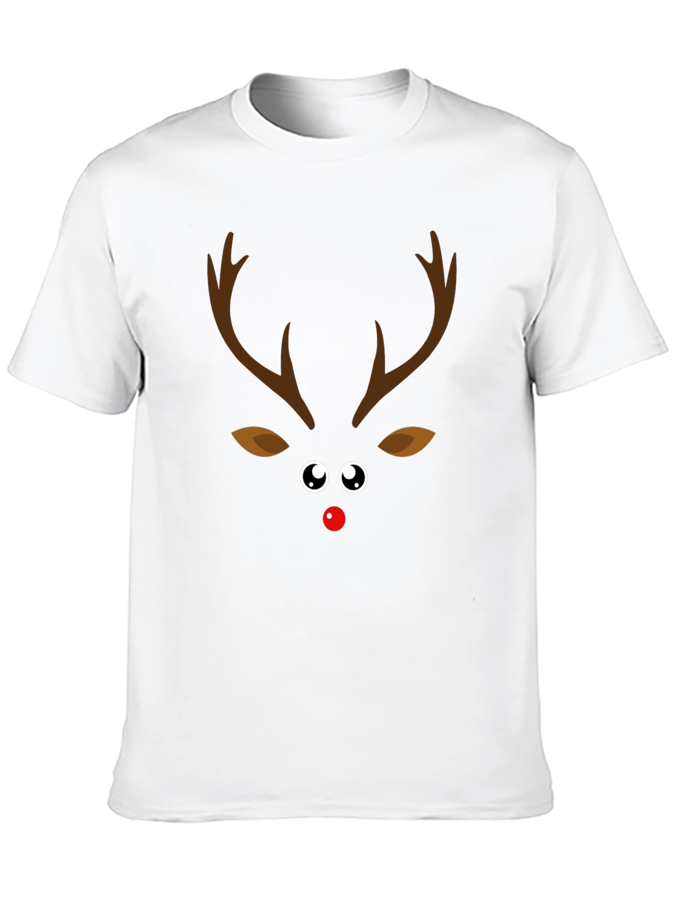 Camiseta Navideña con Diseño de Reno Nariz Roja