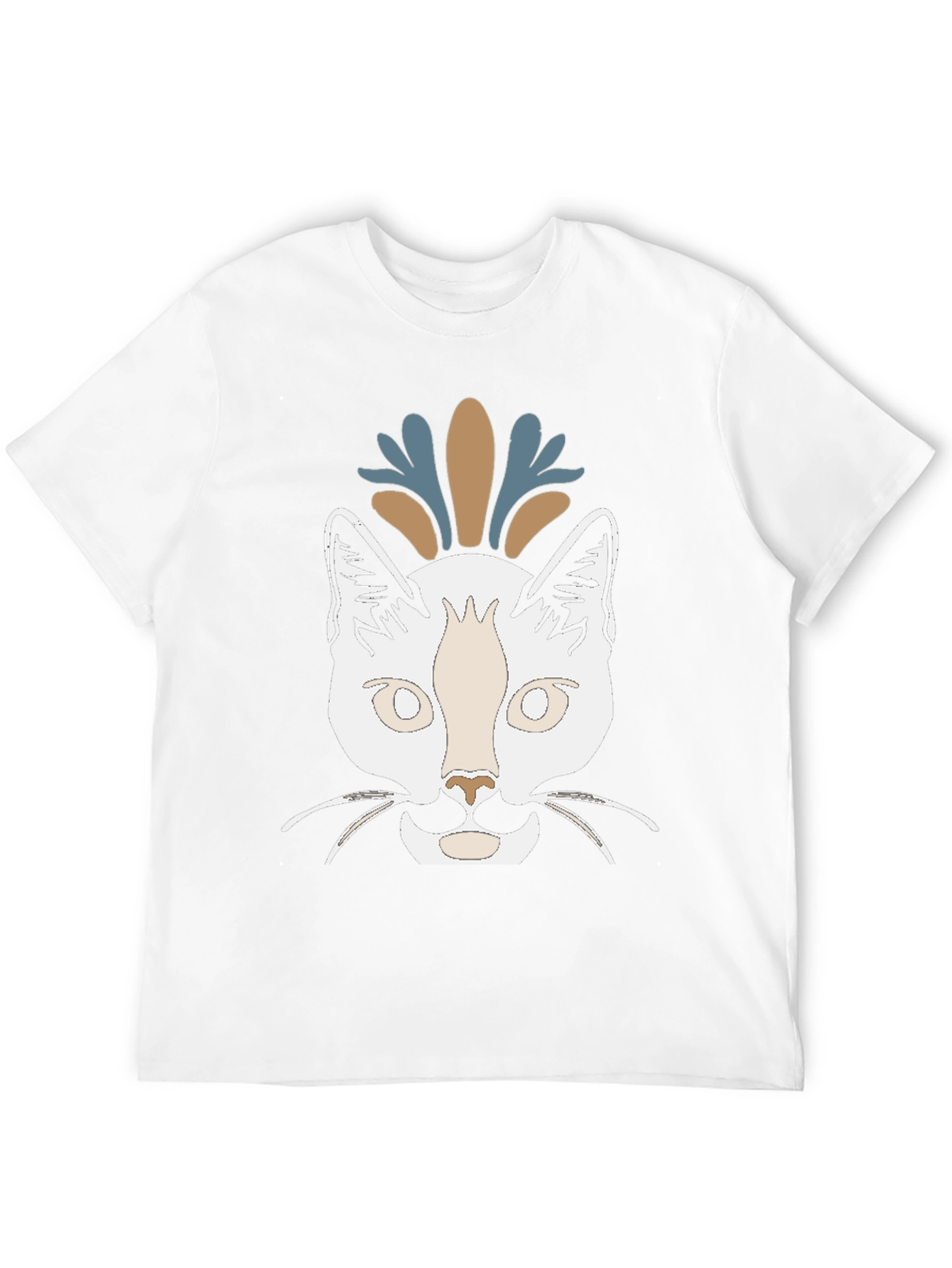 Camiseta Negra con Diseño de Gato Abstracto