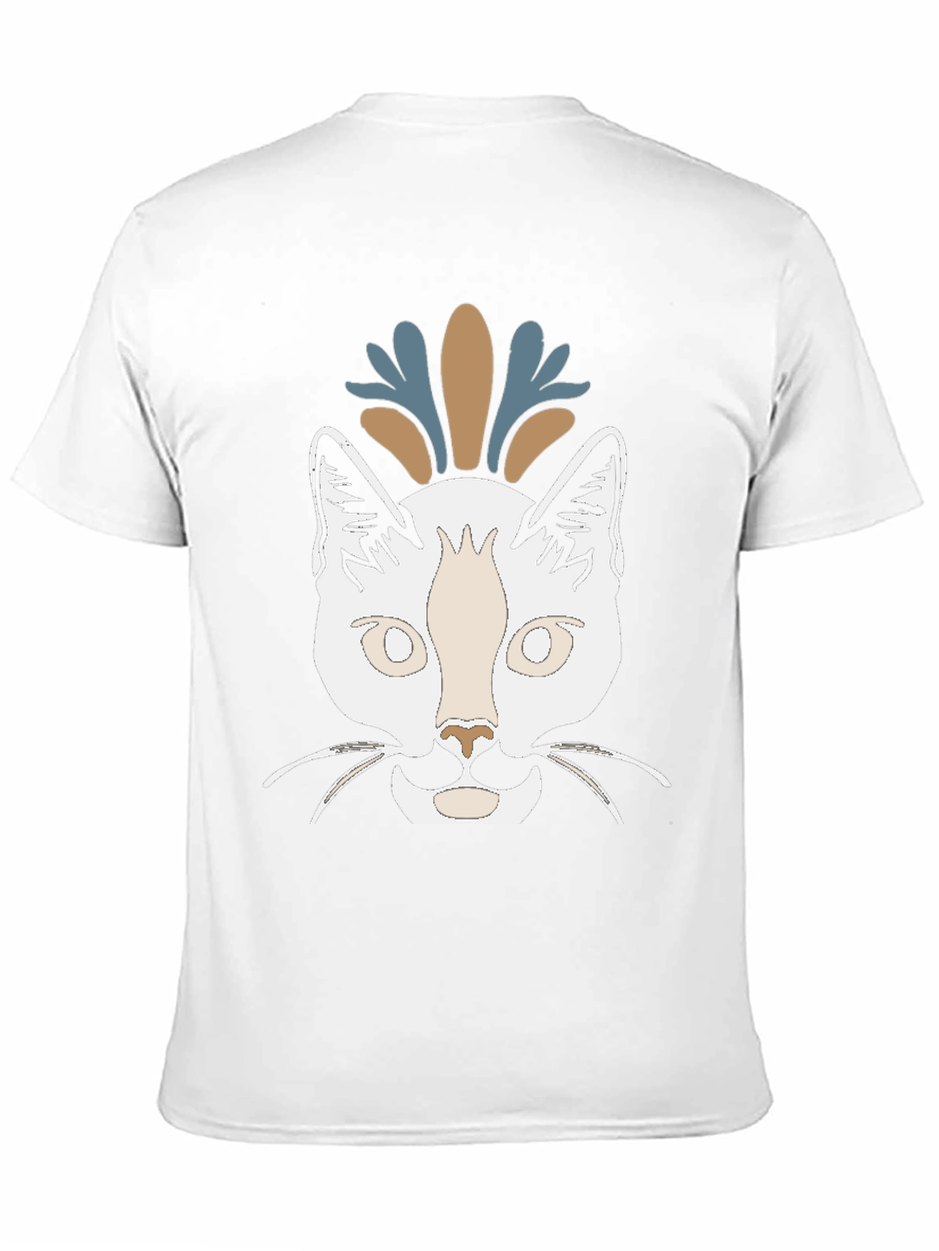 Camiseta Negra con Diseño de Gato Abstracto