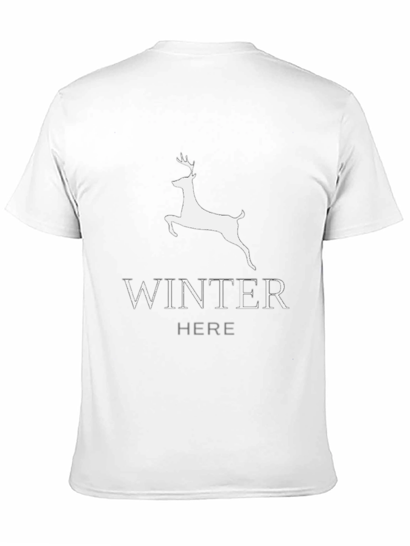 Camiseta Negra: Winter is Here con Ciervo