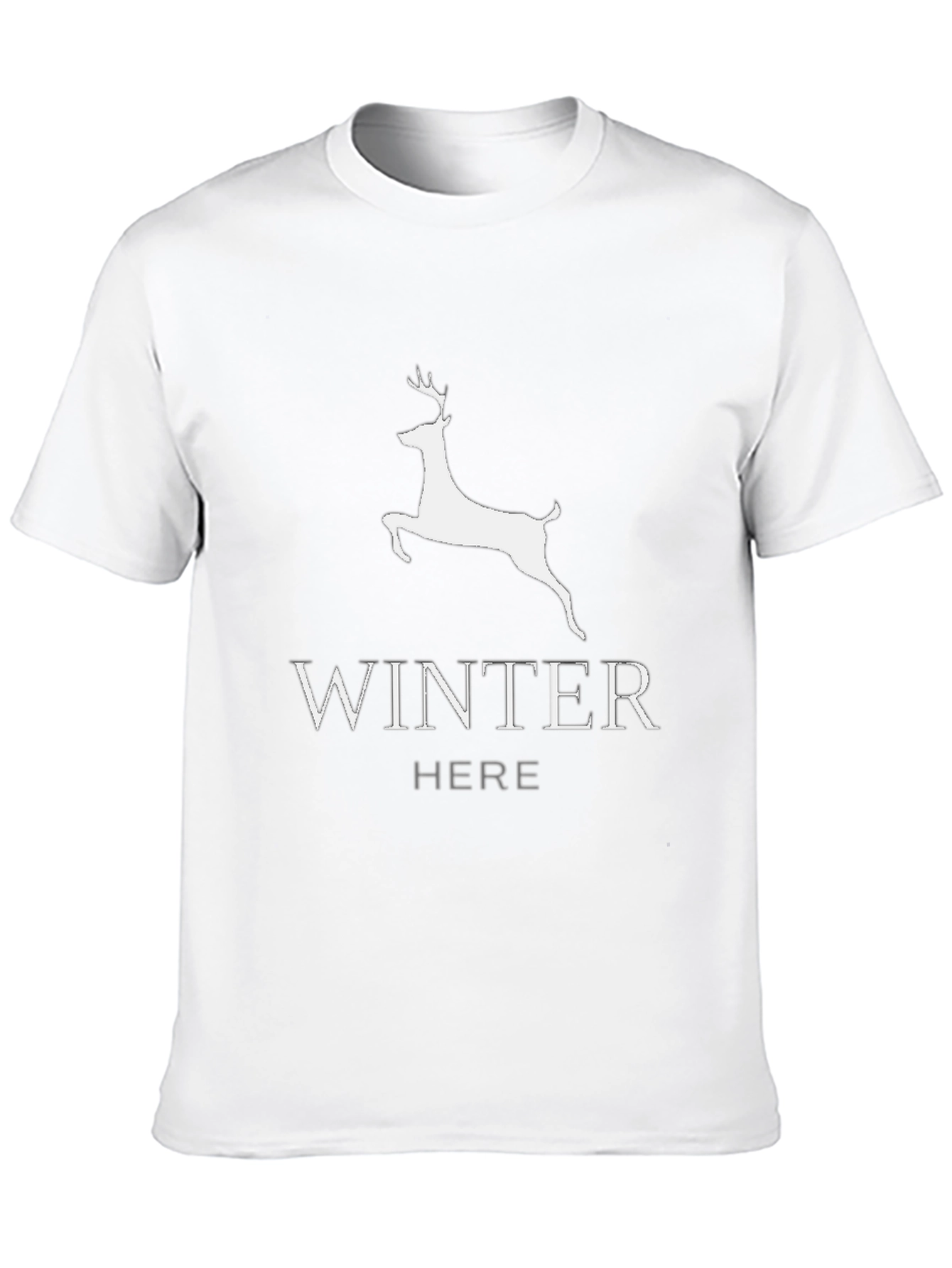 Camiseta Negra: Winter is Here con Ciervo