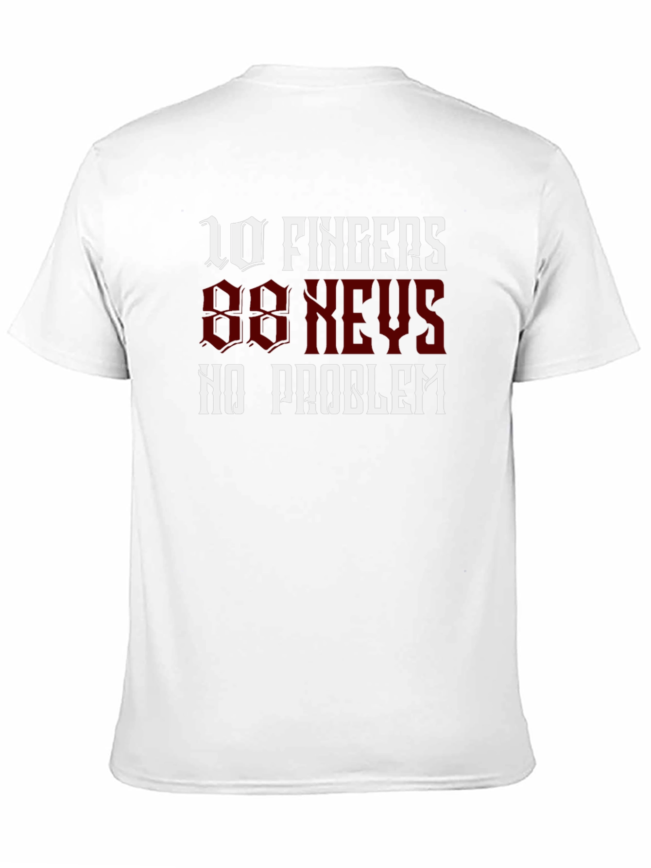 Camiseta Negra 10 Dedos 88 Teclas No Problem