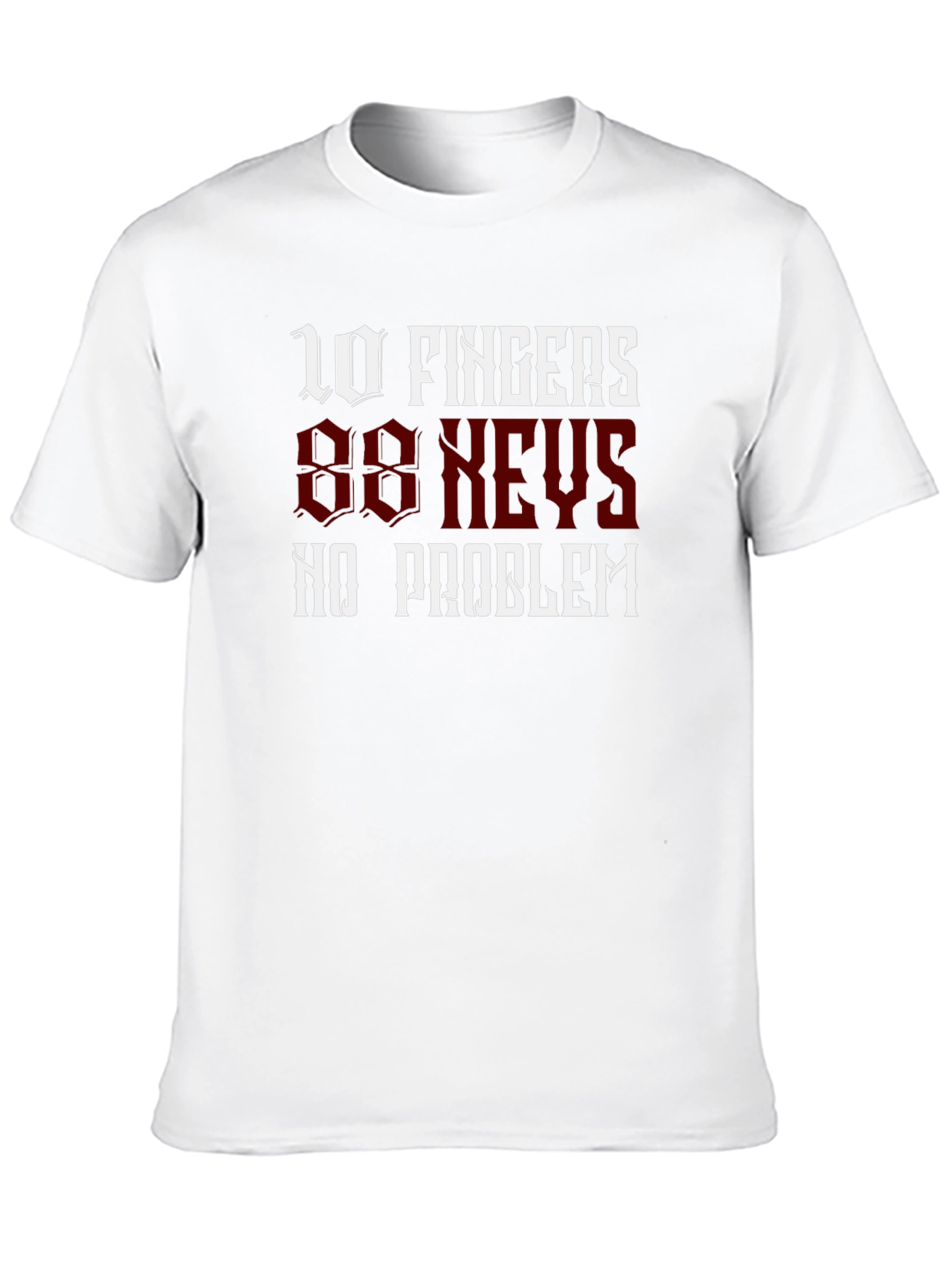 Camiseta Negra 10 Dedos 88 Teclas No Problem
