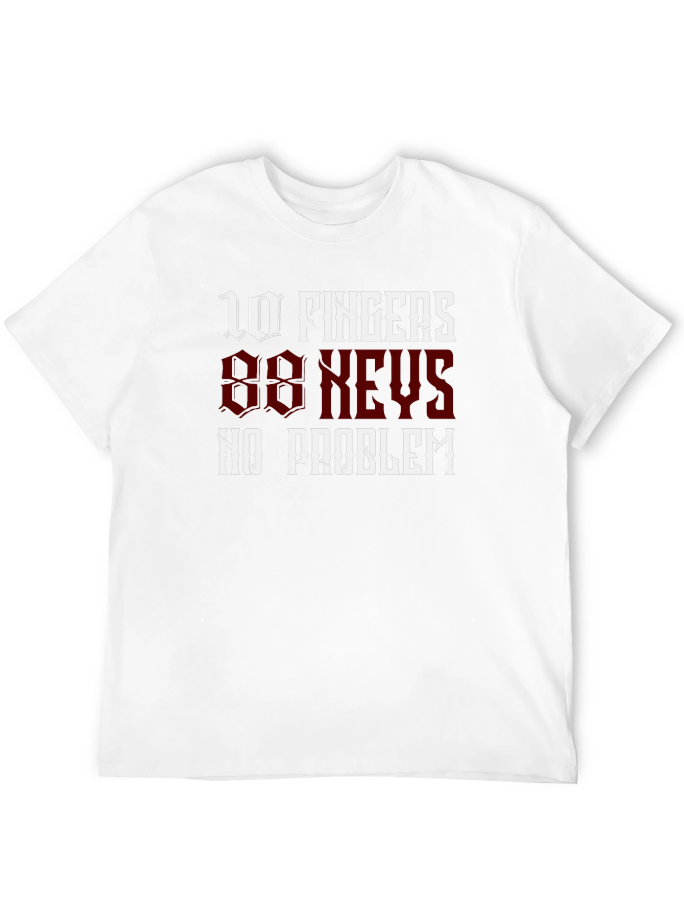 Camiseta Negra 10 Dedos 88 Teclas No Problem