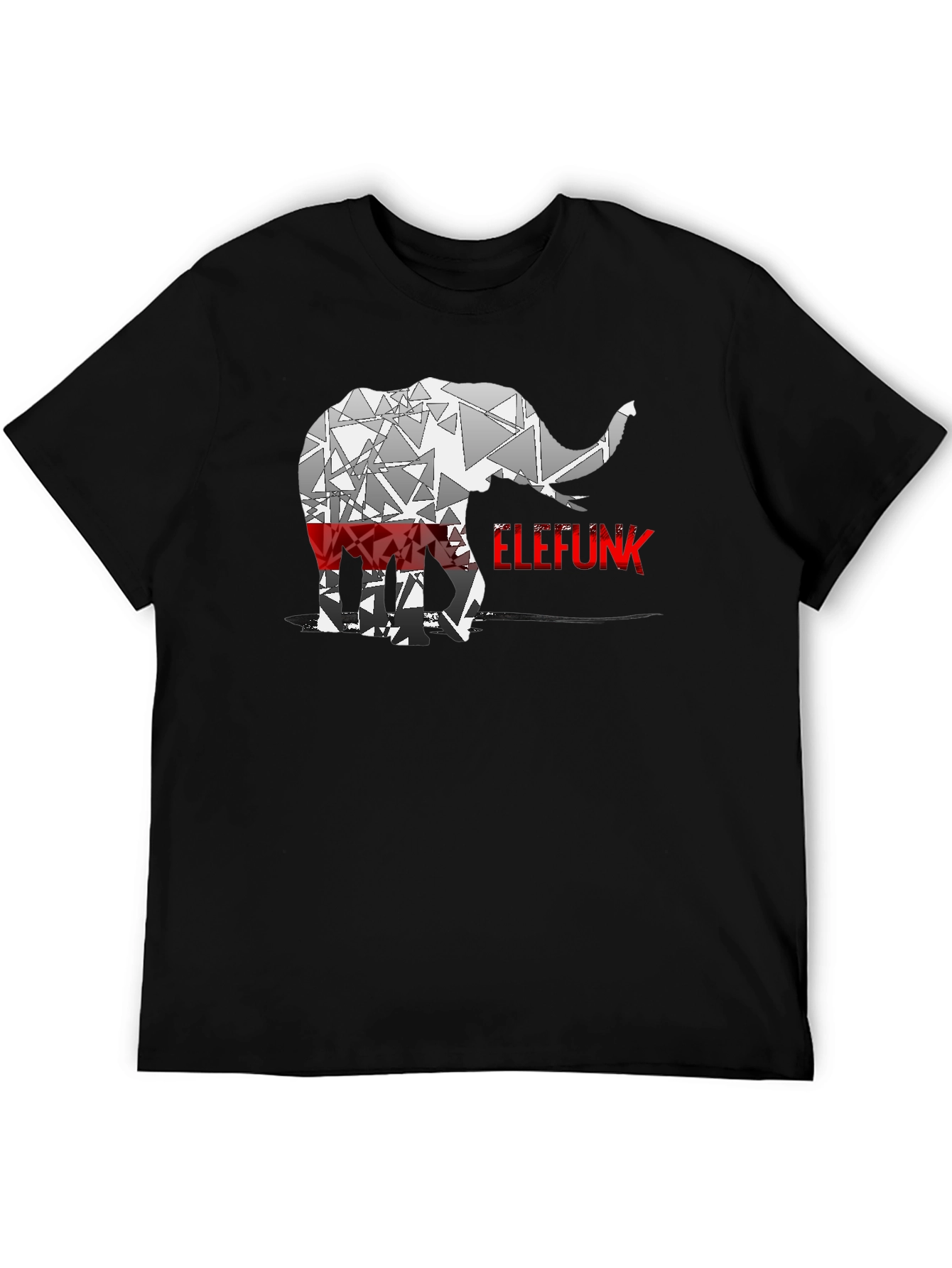 Camiseta Negra Elefunk Diseño Abstracto