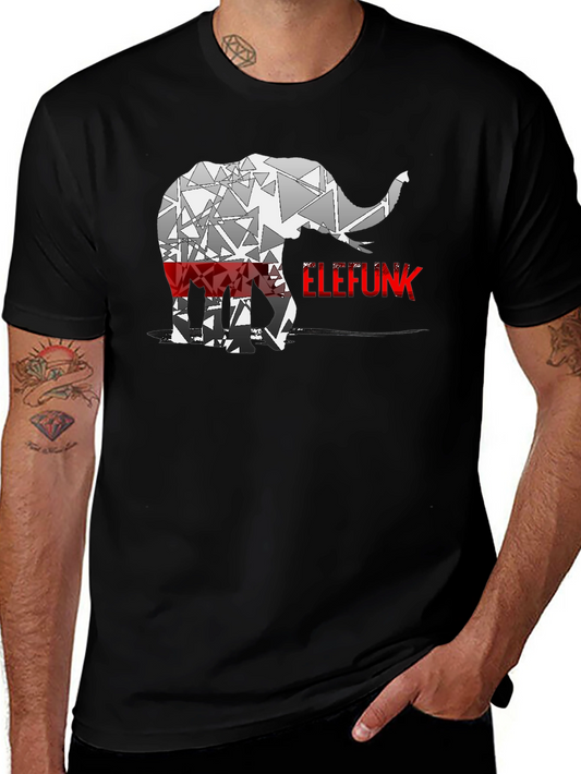 Camiseta Negra Elefunk Diseño Abstracto