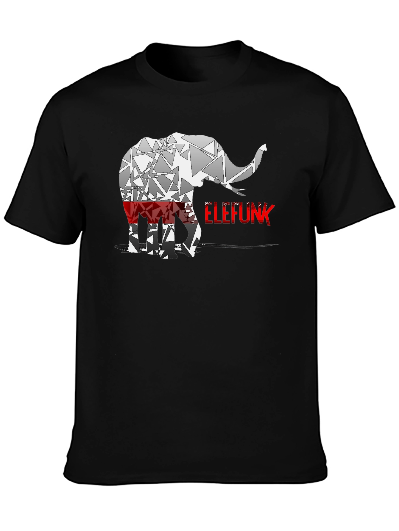 Camiseta Negra Elefunk Diseño Abstracto