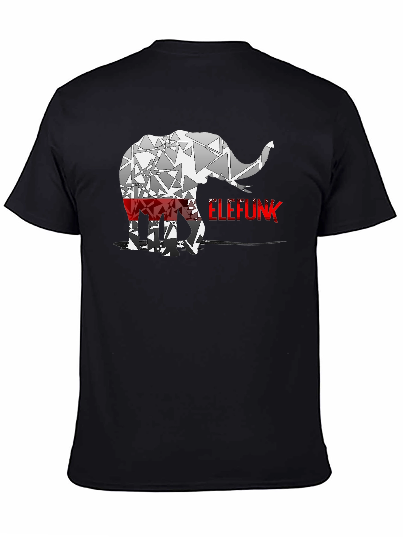 Camiseta Negra Elefunk Diseño Abstracto