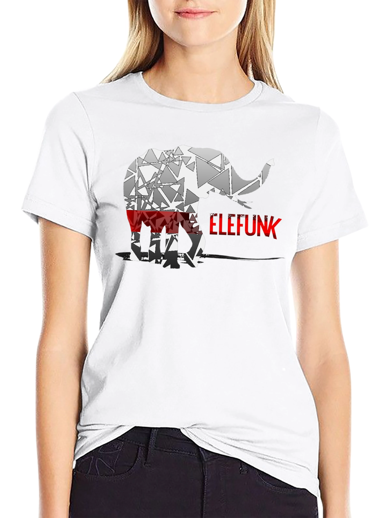 Camiseta Negra Elefunk Diseño Abstracto