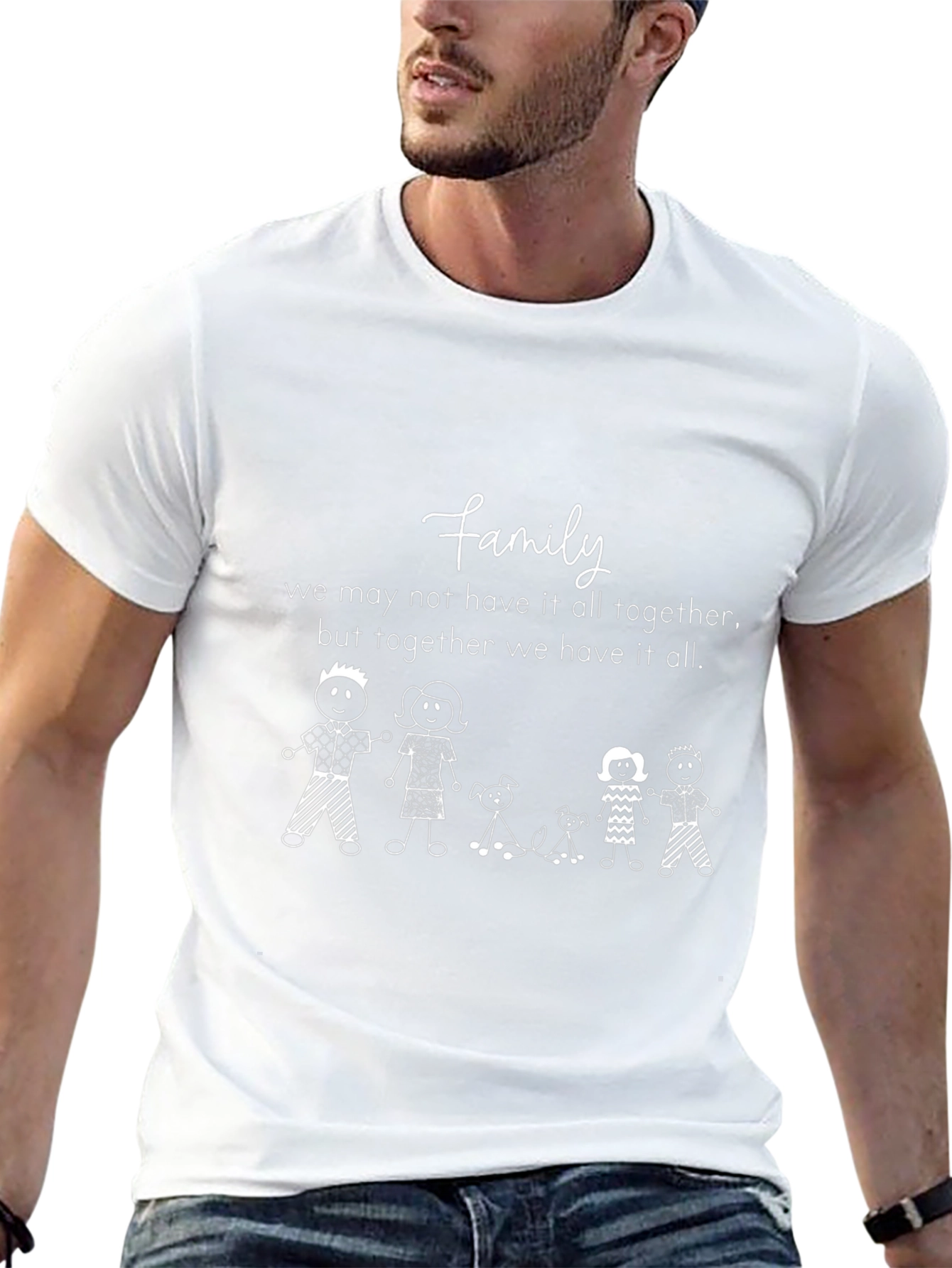 Camiseta Negra con Diseño de Familia