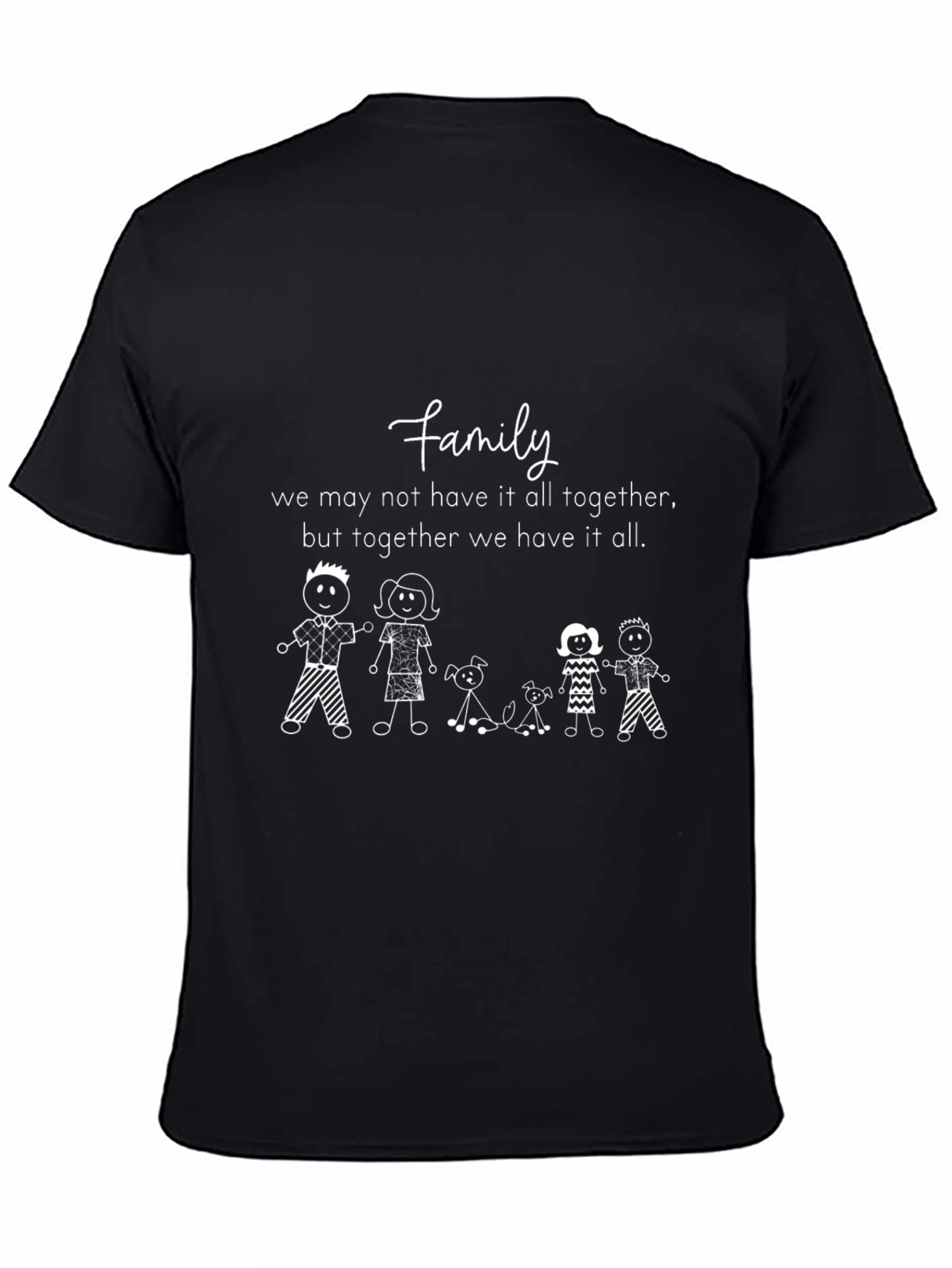 Camiseta Negra con Diseño de Familia