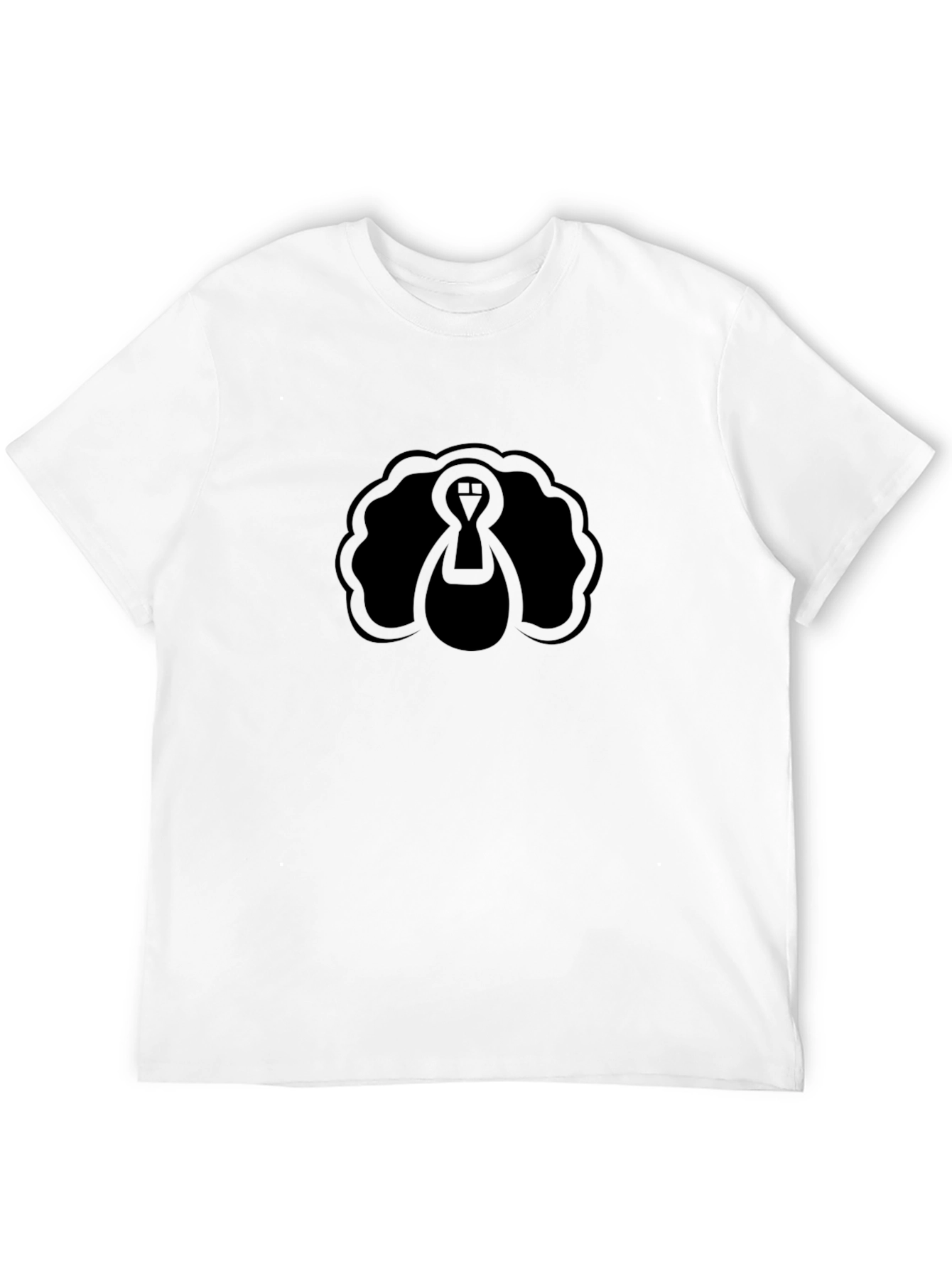 Camiseta Negra con Diseño de Pavo Abstracto