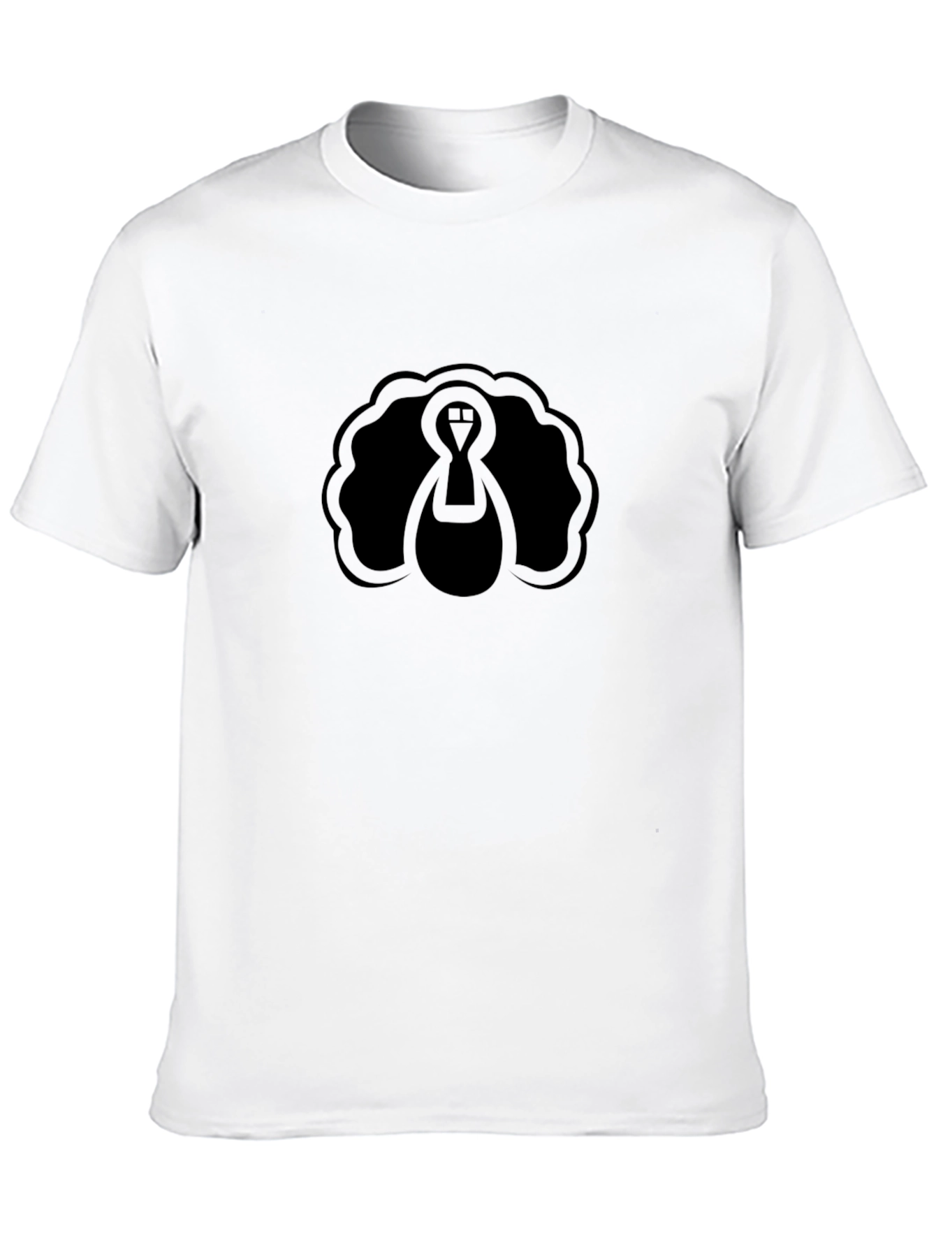 Camiseta Negra con Diseño de Pavo Abstracto