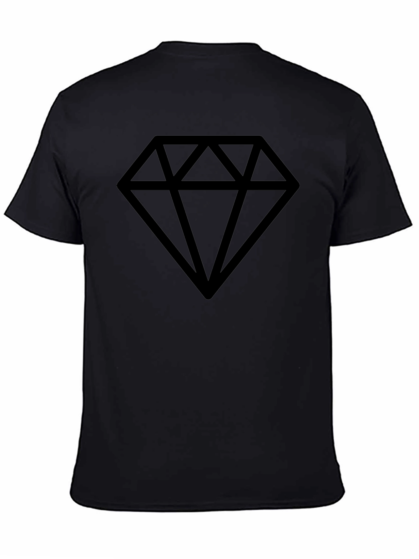 Camiseta Negra Diamante Estilo Casual