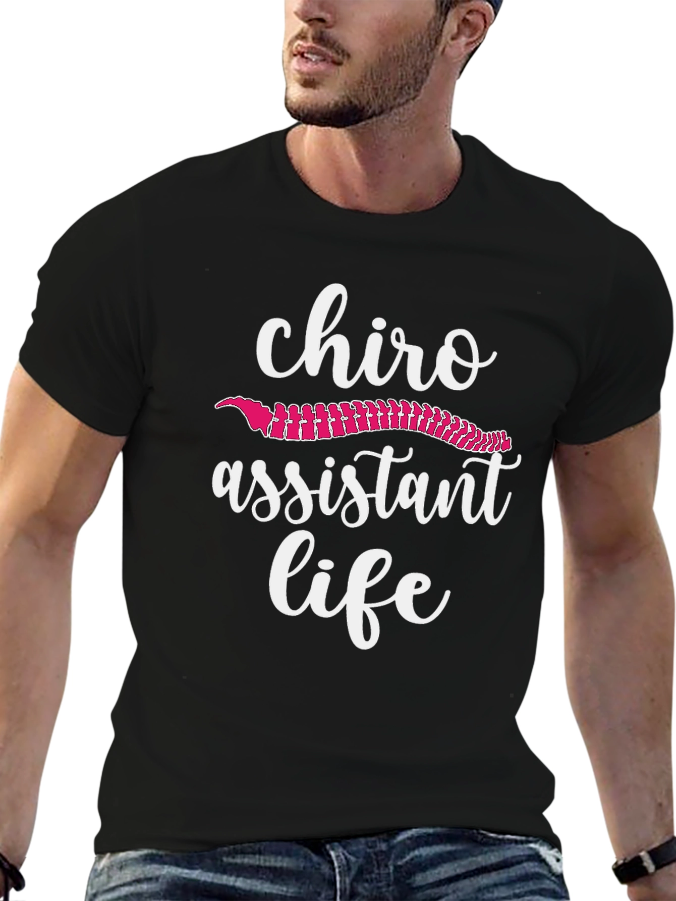 Camiseta Negra Asistente Quiropráctico